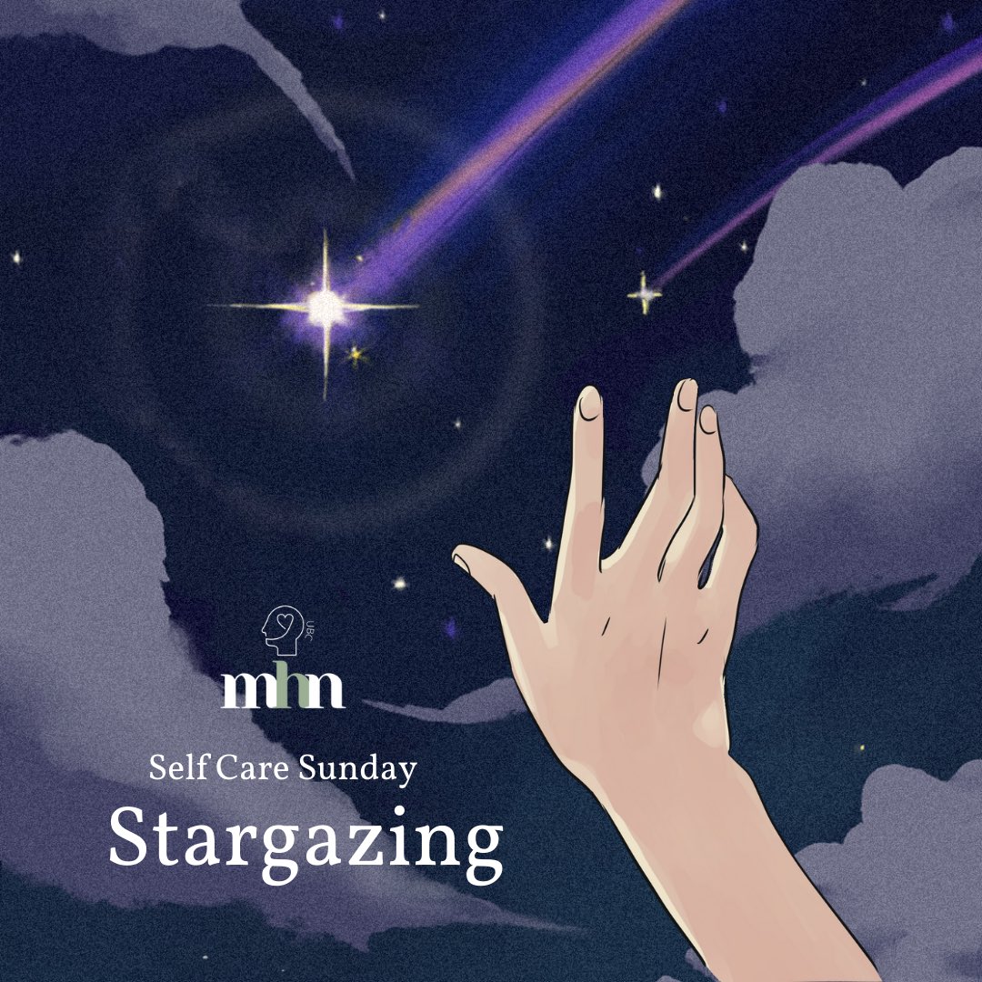 UBCMHN's tweet photo. Welcome to Self Care Sunday! ☀️ Here’s a little cheesy comic to remind you to be patient and kind with your ✨starry✨ selves, regardless of your situation. #SelfCareSunday #MentalHealthAwareness #UBC https://t.co/AjkEXzMCZP