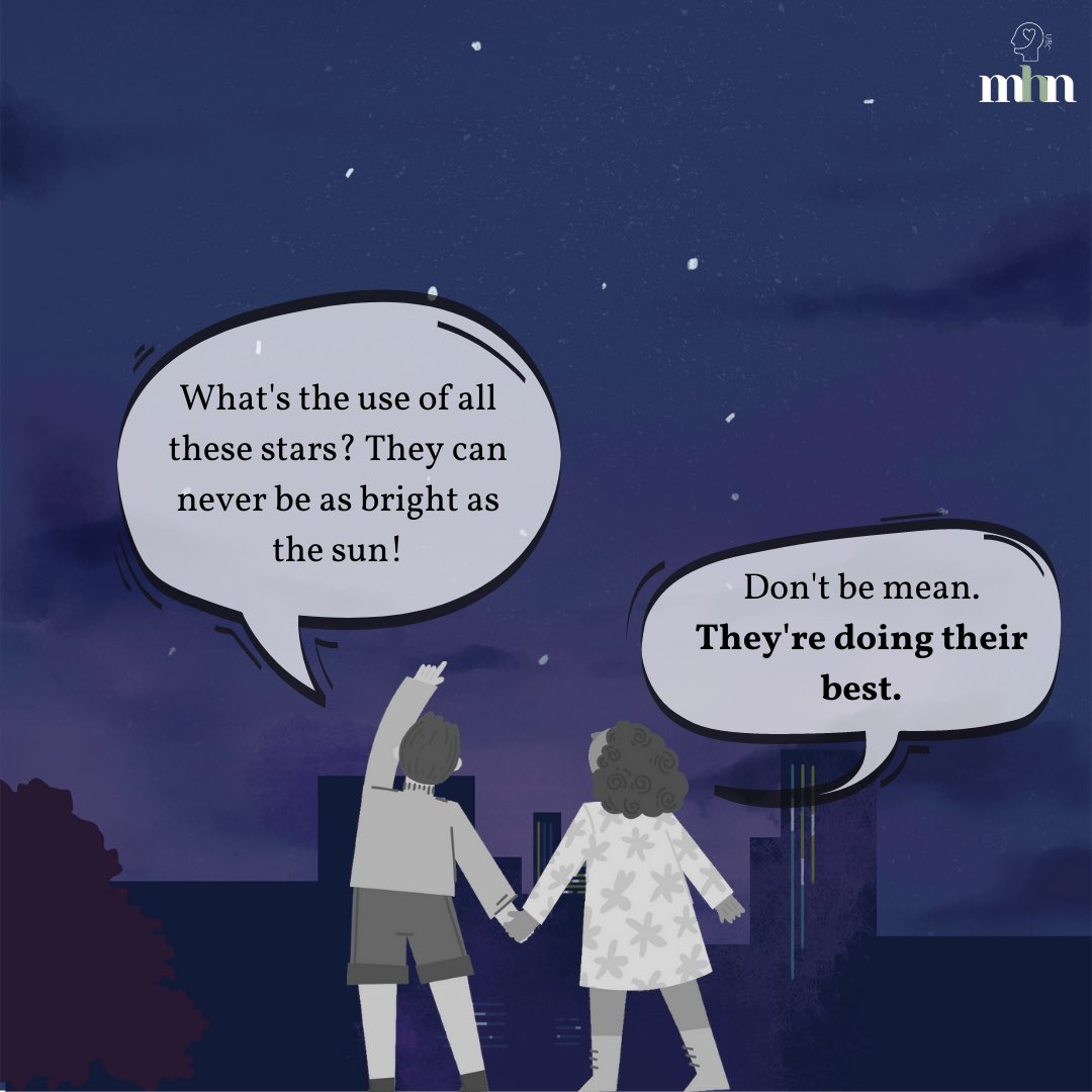 UBCMHN's tweet photo. Welcome to Self Care Sunday! ☀️ Here’s a little cheesy comic to remind you to be patient and kind with your ✨starry✨ selves, regardless of your situation. #SelfCareSunday #MentalHealthAwareness #UBC https://t.co/AjkEXzMCZP