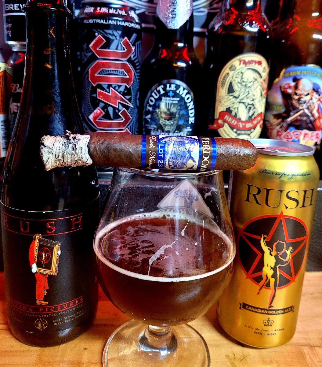 LOUD_B's tweet photo. The PERDOMO Lot 23 Maduro #cigar and @HendersonBeerCo @rushtheband moving picture  Belgian style Ale https://t.co/HSN23TKV7e