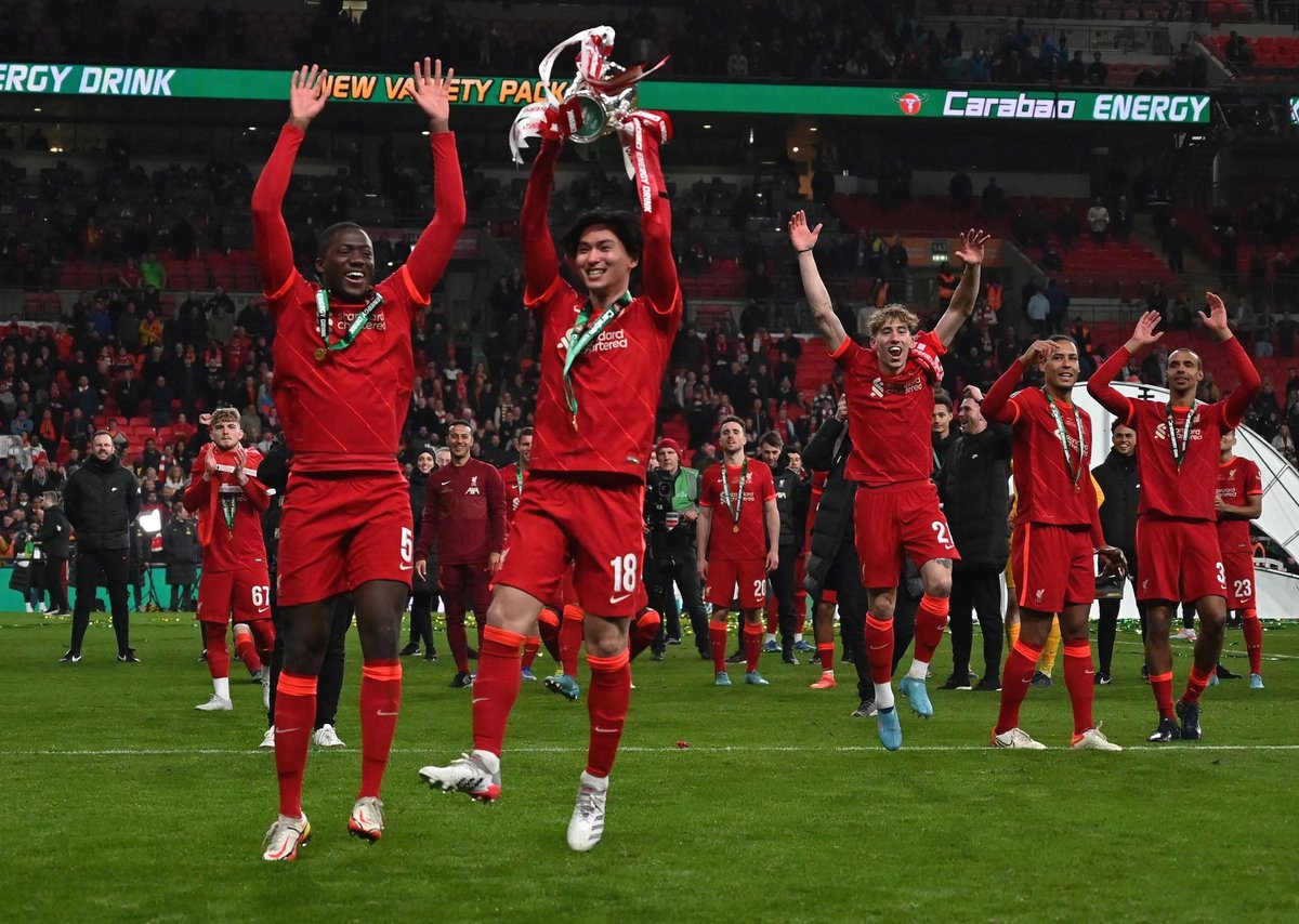 DaveOCKOP's tweet photo. When Minamino smiles we all smile. A pivotal player throughout this league cup campaign, played a major role in Liverpool's success. https://t.co/eS0XavhEzm