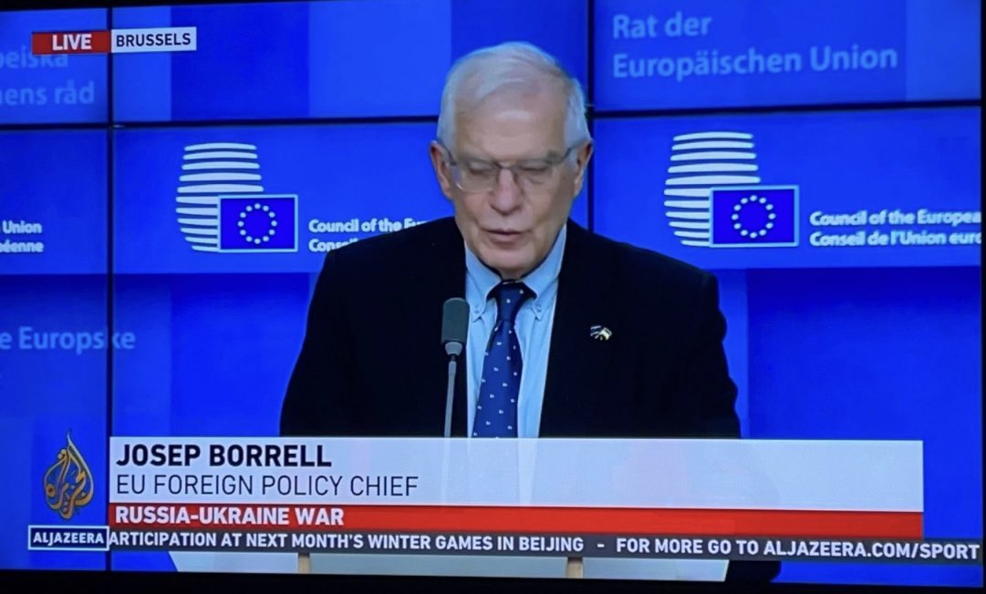 IdaniaChirinos's tweet photo. #LoUltimo/ “Russia Today y sptunik no podrán trasmitir en Europa, hay mucha desinformación. Putin no solo quiere conquistar el espacio sino la mente de las personas” anuncia Josep Borrell. #Ukrania #Borrell #ATENCION https://t.co/YfkHBm1mrp