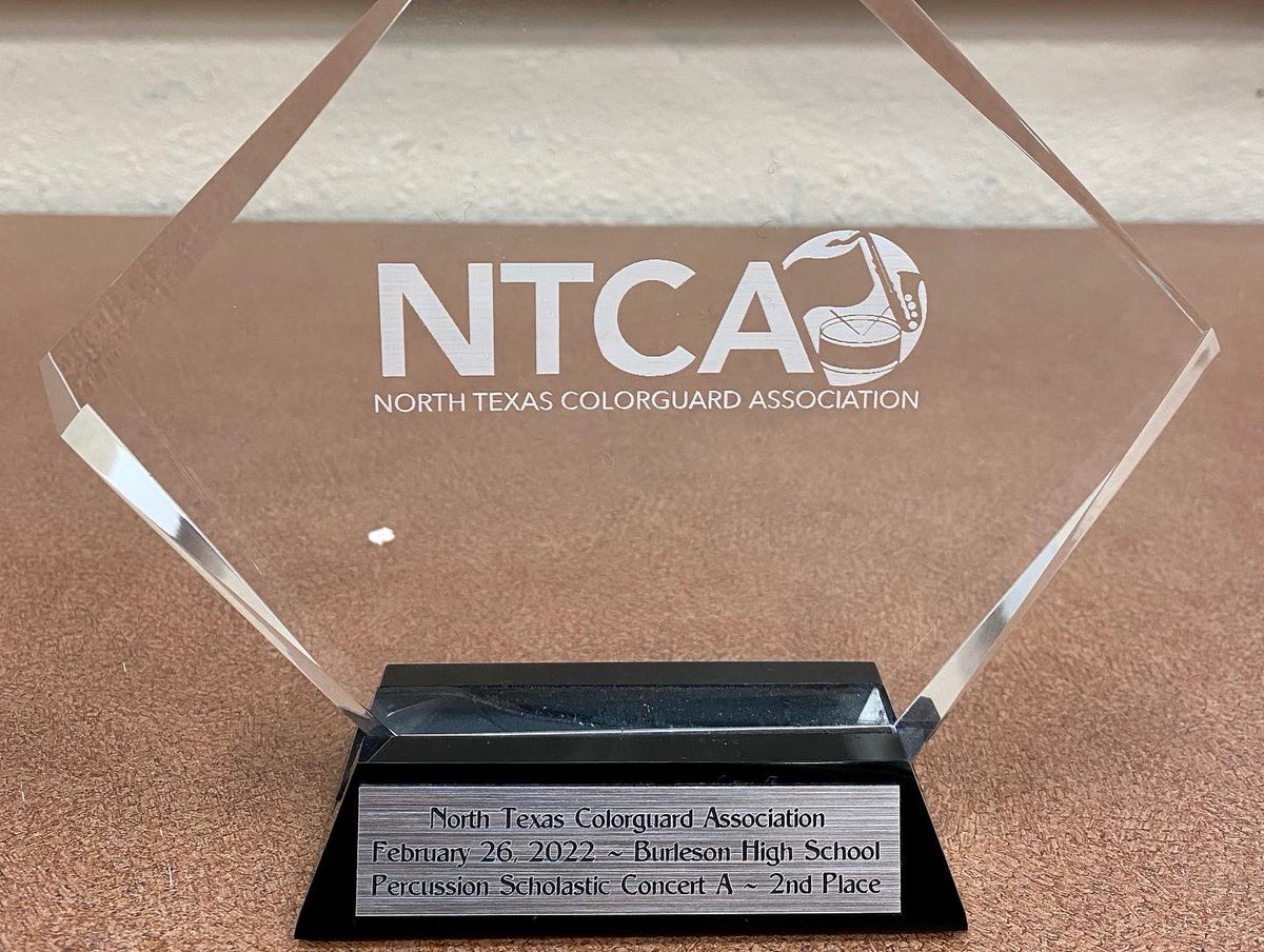 JSHSCougarBand's tweet photo. The Juan Seguin Indoor Percussion Ensemble competed at the NTCA Burleson Contest yesterday and earned 2nd Place 🥈!!!

They demonstrated great musicality, maturity and communication throughout their performance! 🎶

We can’t wait to finish our 2022 production “One More Light”! 🕯 https://t.co/Vuu9PYL55l