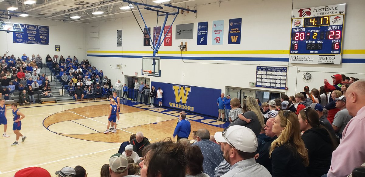 Name a more intimidating gym to walk into with all those Championship Banners taunting you. Wahoo High School, home of the Warriors. <a href="/WahooGirlsBBall/">Wahoo Girls Basketball</a> <a href="/wahoopublic/">Wahoo Public Schools</a> <a href="/WHSBlueCrue/">WHS Blue Crue</a>