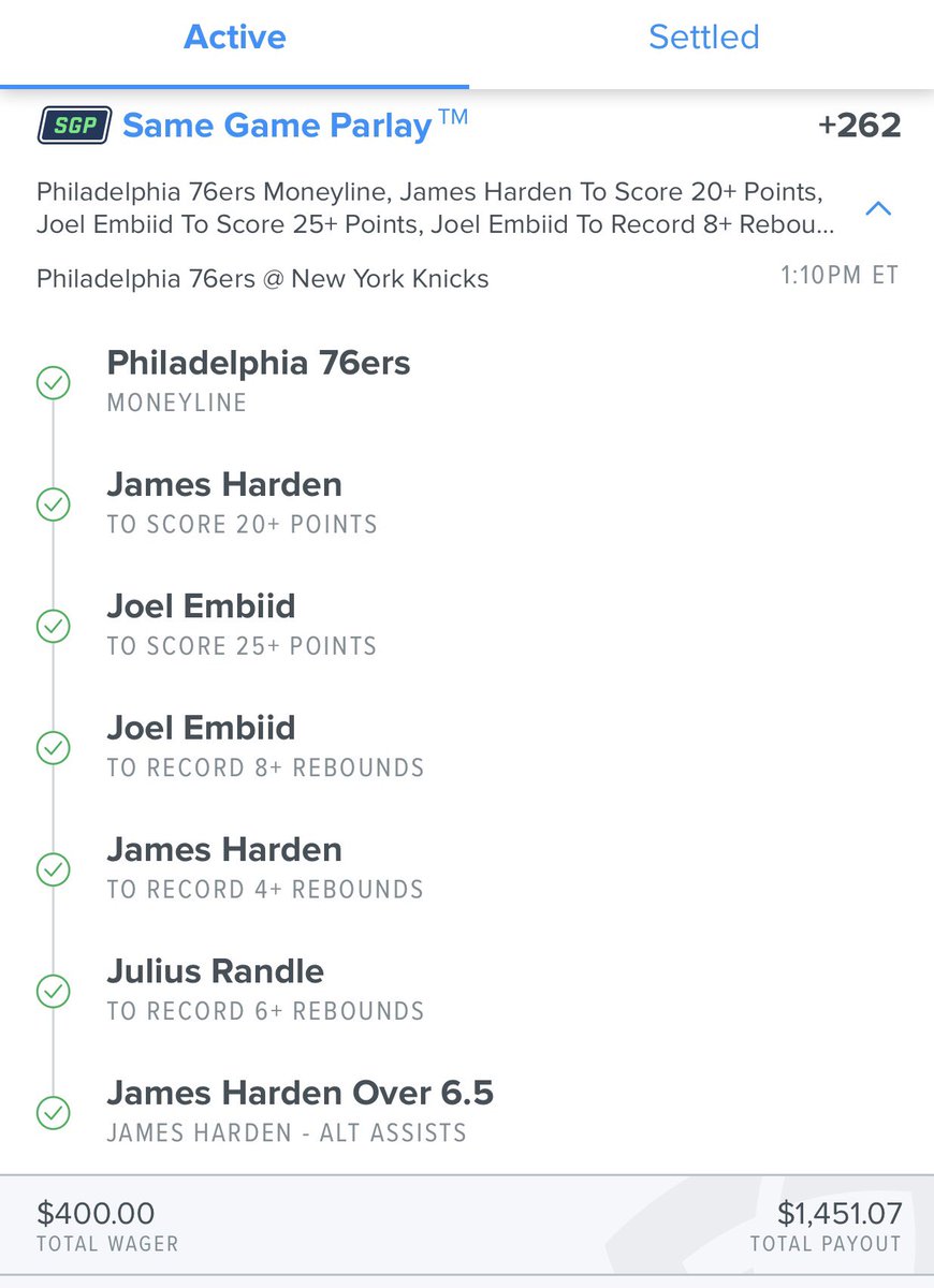 kkdogklingman's tweet photo. Good start to #nba Sunday #parlay #betting #sixers #greencheckmarks https://t.co/gR2wRWZ51K