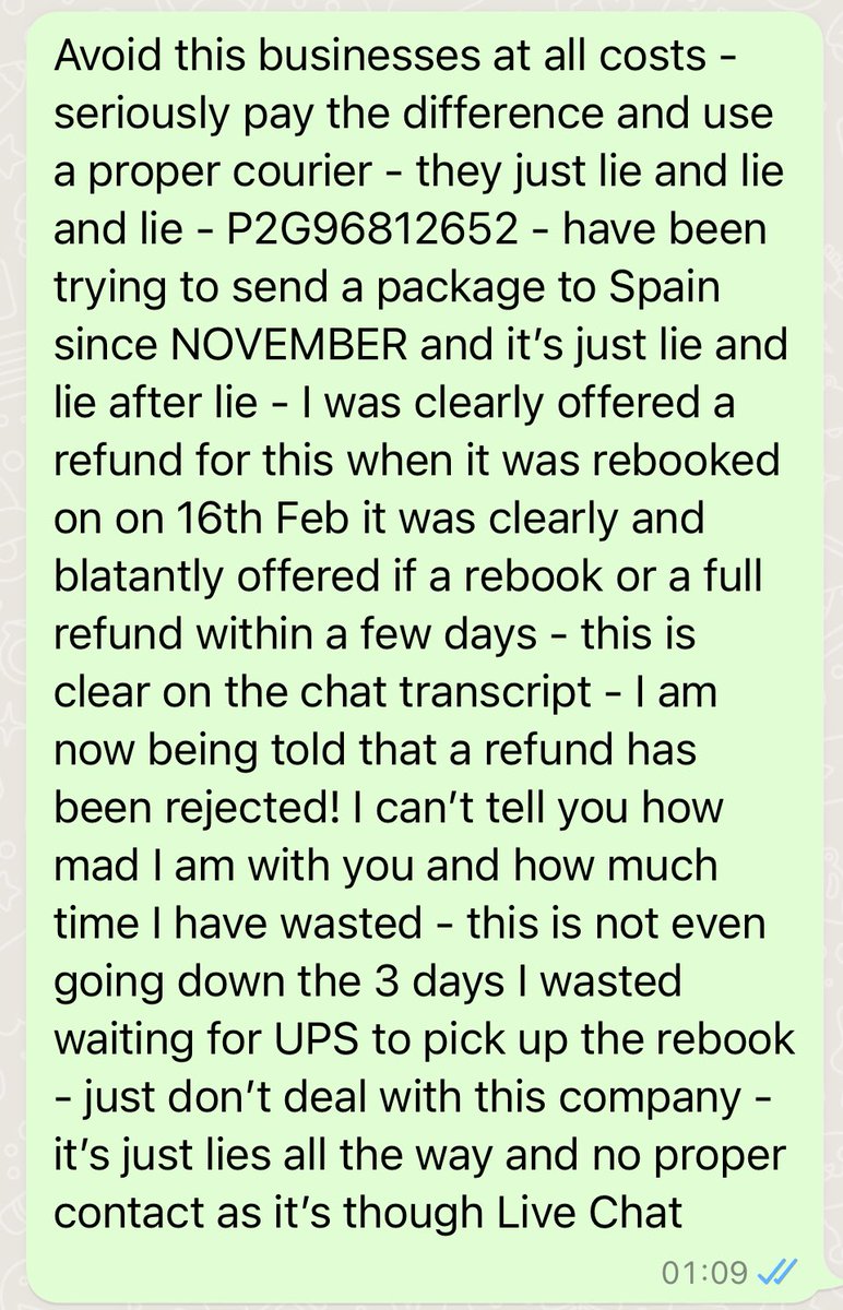 diggersian's tweet photo. @Parcel2Go Avoid this company at all costs!!! Do not use them!!! Just lies, lies and more lies - awful company to deal with - seriously avoid avoid avoid!!! https://t.co/hVNAhEkKmA