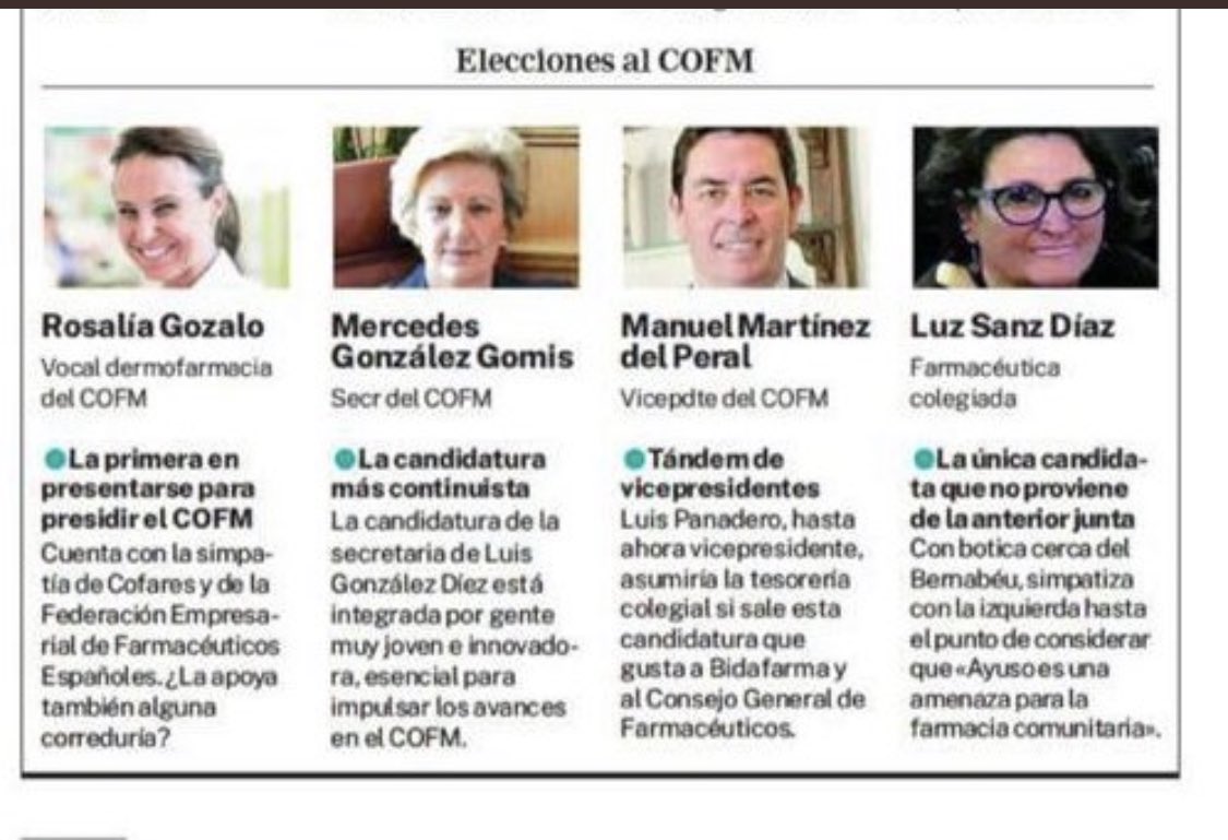 Erny_77's tweet photo. Y de estos 4 saldrá el futuro presidente del @COFMadrid  … la verdad que el que gusten a cofares, a bidafarma, a la izquierda o a la derecha … debería ser lo de menos… deberíamos hablar de lo que quieren hacer… #eleccionescofm https://t.co/MjmkDljxxR