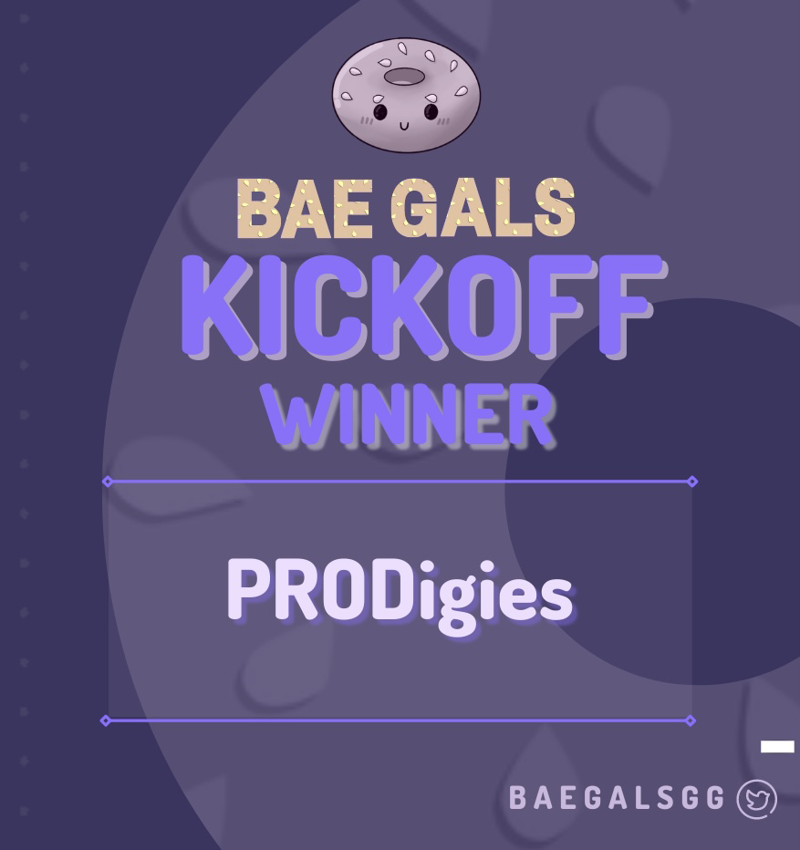 BaeGalsGG's tweet photo. After an intense 3 map series against Celestials, PRODigies are our BaeGals Kickoff CHAMPIONS!

Well played and congratulations to them! 🥯✨ https://t.co/T550jdnexV