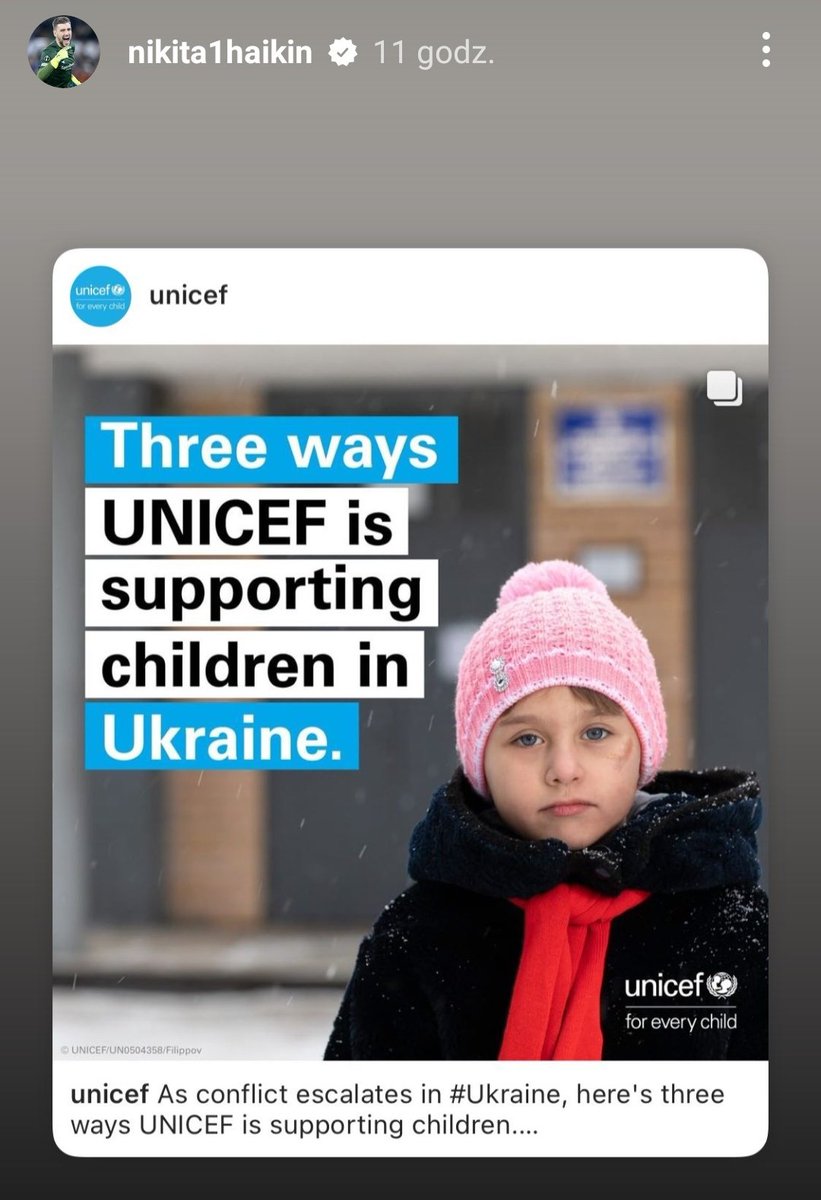SzelegaMaciek's tweet photo. Rosyjski bramkarz Bodø/Glimt - Nikita Haikin wspiera akcje UNICEFu na rzecz ukraińskich dzieci.
Warto dodać, że nie jest to jego pierwszy odważny gest. Wcześniej wyraził między innymi poparcie dla Aleksieja Nawalnego.
Gigantyczny szacunek. 👏⚽ https://t.co/DvqXx0leMM