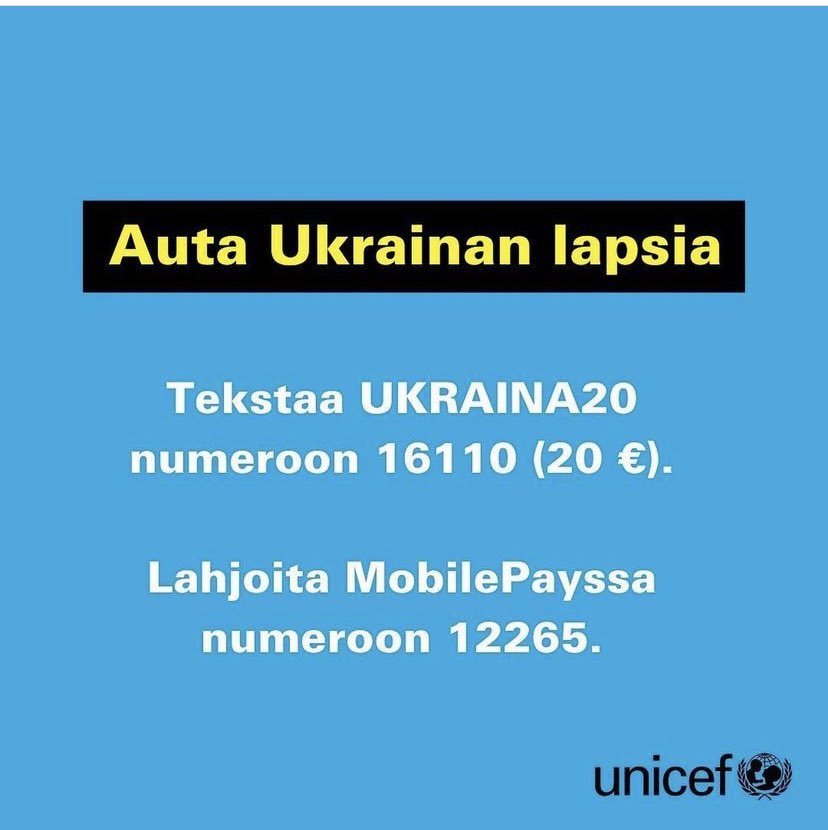ruutanh's tweet photo. On monta tapaa auttaa. Kanna kortesi kekoon. 🇺🇦❤️🙏 #ukraine #keephope #togetherness https://t.co/816NR0K9Rz