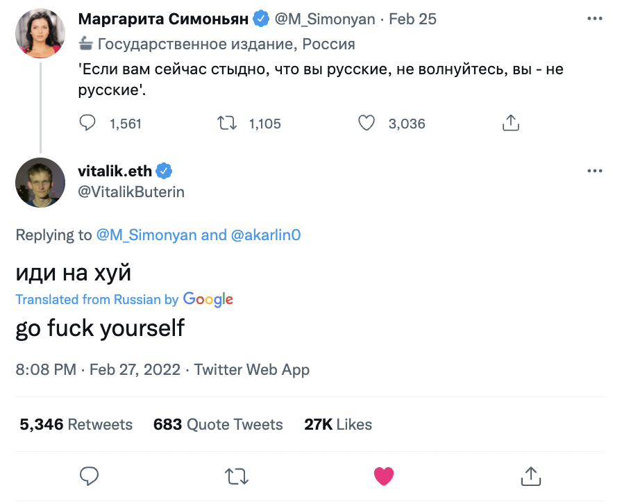 alexisohanian's tweet photo. She wrote something like "If you are now ashamed that you are Russian, don't worry, you are not Russian." https://t.co/sBXltaOAnn