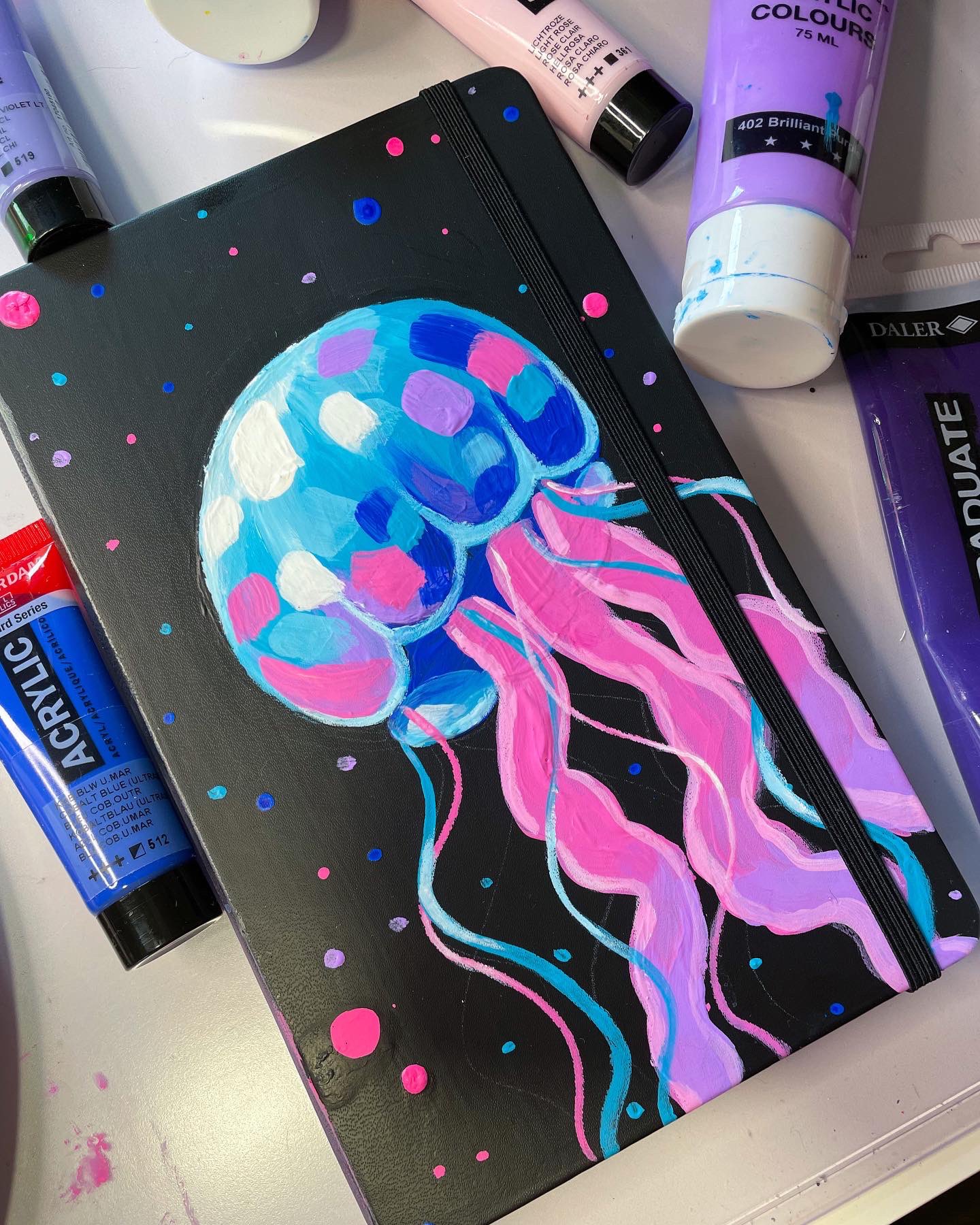 Kaitlin ✨ on X: Finally painted the cover of my sketchbook!! It was super  intimidating but I'm so glad I did it because I love the outcome, it's so  colorful :> Check