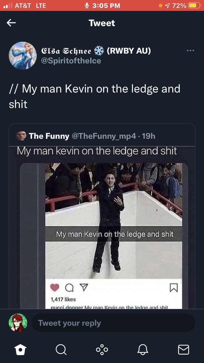 {my man Kevin on the ledge and shit}