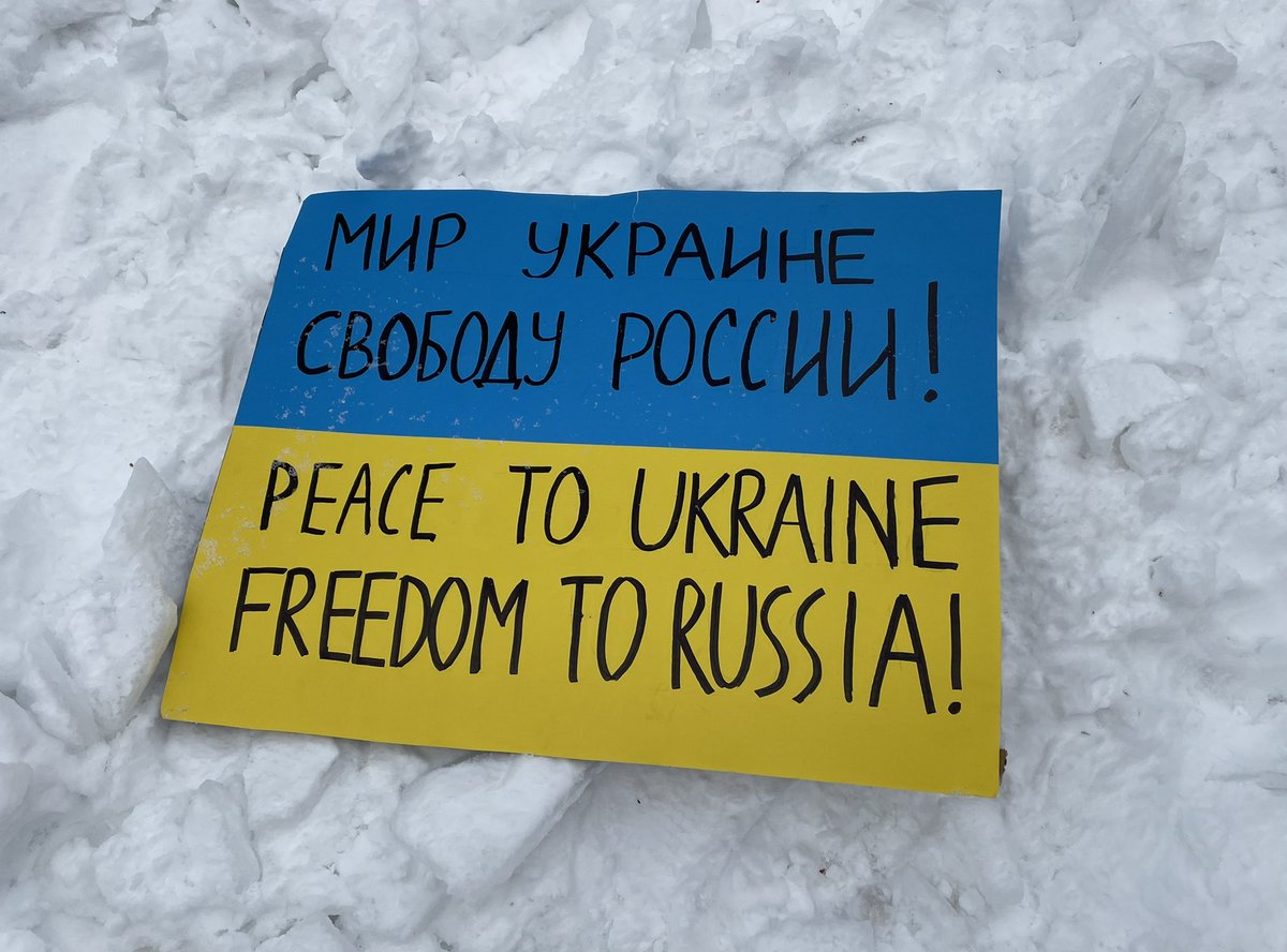 MarkGACAMC's tweet photo. Full support for Ukraine, democracy and peace in Ottawa today, outside the Russian embassy. https://t.co/VXrhG9FG80