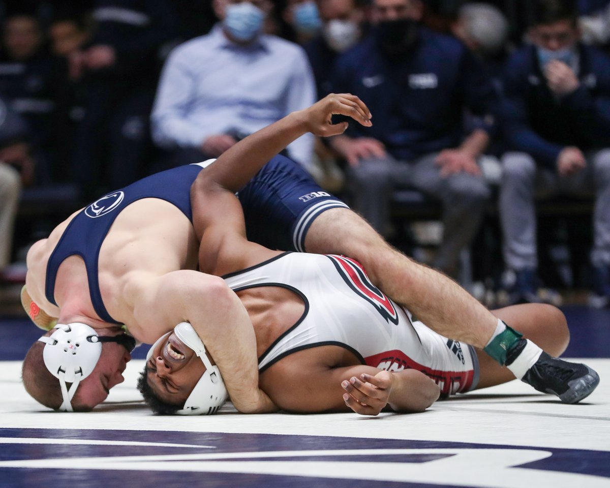 DHPhoto11's tweet photo. Highlights of the week: Which is your favorite? 
@pennstateWREST with the painful pin
@IUPIceHockeyD3 Championship Photo
@VulcansHockey Goalie securing their way to the championship again 
@CsuHockey celebrating a goal https://t.co/trAq2KtMzZ