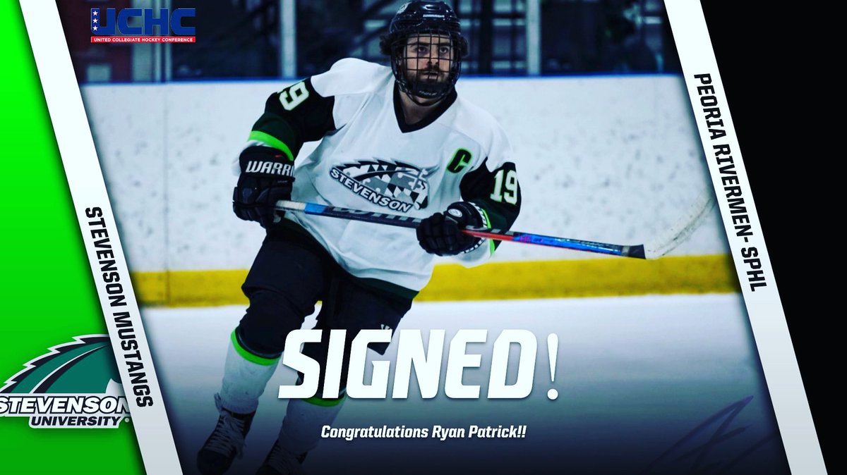 SIGNED! 🖊 Congratulations to our Captain, Ryan Patrick. Ryan has signed a professional contract with the <a href="/Peoria_Rivermen/">Peoria Rivermen</a> of the <a href="/SPHL/">SPHL</a> . Well deserved and best of luck, RyPat! We will be rooting for you! 🐎 <a href="/GoMustangSports/">Stevenson University Mustangs</a> <a href="/StevensonU/">Stevenson University</a> <a href="/Ry_Pat37/">Ryan Patrick</a>
