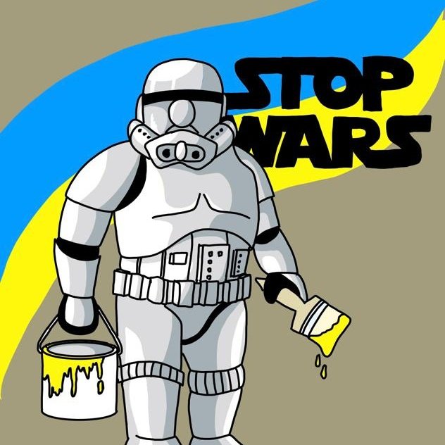 Gtzl's tweet photo. @davidtazueco emulando a #Banski, ha creado esta potente Ilustración de su popular #Txikito en apoyo a #Ucrania 
El que quiera, que pille la imagen porque el autor nos autoriza a utilizarla para este fin #StopRussia #StopWar https://t.co/EGu2wokWDl