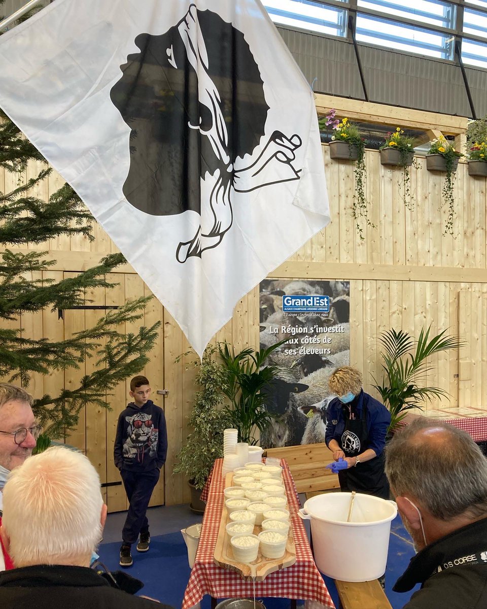 ILOCC20's tweet photo. #SIA2022 sicondu ghjornu !
Au milieu du Hall 1, celui réservé aux animaux, l’ILOCC en partenariat avec l’OS (Organisme de Sélection) a réalisé une démonstration de fromage frais et de brocciu, devant un public intéressé et issu d’autres régions https://t.co/r8YipeeHfz