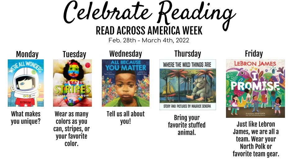 It's Read Across America Week! Check out how we are going to celebrate at Central! #NPCometPride #CentralStrong #ReadAcrossAmericaWeek <a href="/northpolkcomets/">North Polk Activities</a>