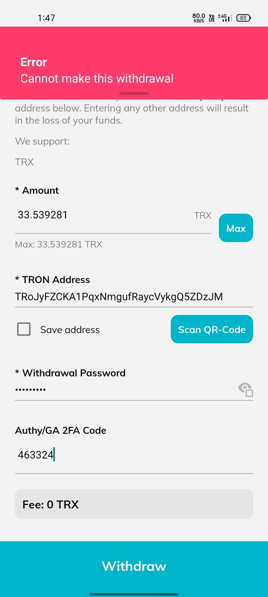 dk42742's tweet photo. @FTX_Official what the hell you are doing , not allowing funds to withdraw from exchange withdrawal any reason... getting messages error withdrawal cannot make this withdrawal. https://t.co/UhN1jrAbmX