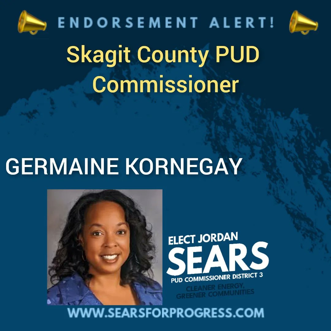 JordanSears1999's tweet photo. #EndorsementAlert
Today is endorsement Sunday, I'm proud to announce the support of Snohomish County Council Chair Megan Dunn, State Rep Brandy Donaghy, and Skagit County PUD Commissioner Germaine Kornegay! https://t.co/W5c7wnt5wD
#SearsForProgress #SearsForPUD #PUDSears https://t.co/Qlzm31JSeO
