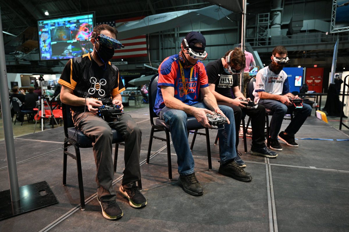 AFmuseum's tweet photo. Congratulations to all the top pilots and especially Agustin Molini(pilot name-Agilis) who won first place for the 2022 Micro Drone Race at the National Museum of the U.S. Air Force!!! #fpvrace #drone Tiny Whoop #champions https://t.co/d4UJexBDTT
