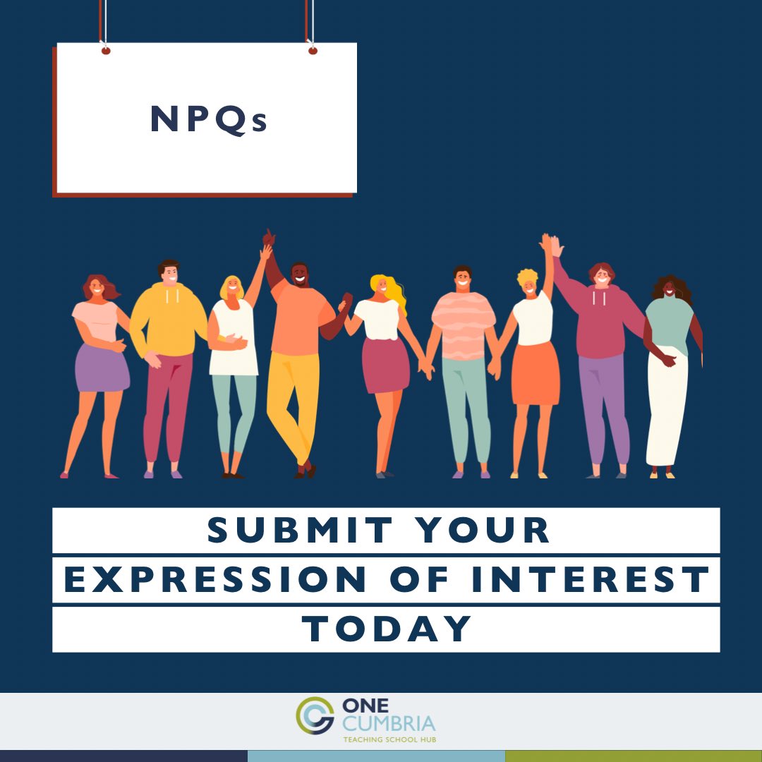 OneCumbriaTSH's tweet photo. Want to join our next #NPQ cohort? Register your interest today by emailing Alison wilkinsona@onecumbria.education
#FirstToKnow
#CPD
#Frontofthequeue
#NPQs
#TeachingSchoolHub
#professionaldevelopment https://t.co/HvjS1Zd8zV
