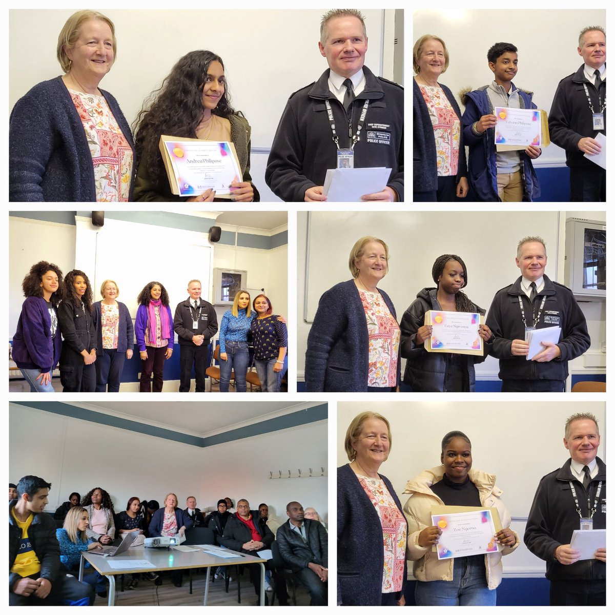 Great evening! So proud of our Sutton young people who took part in this amazing project. A big thank you to @RaziaSattar3 for facilitating & team @ComActionSutton, Jubee at ASCC. Also, a massive thank you @LeaderSutton, the BCU commander @mpsdavestringer,and Sgt Diane Vincent.