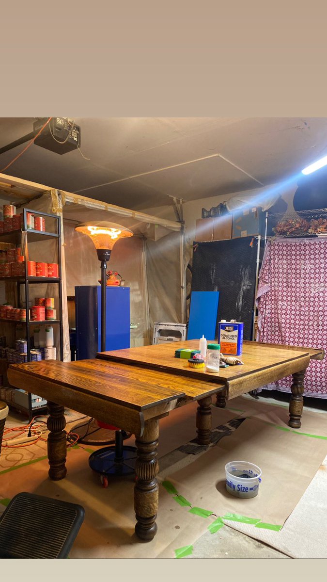 KalaMerrell's tweet image. Current project for a customer.  She’s a beast!  5 legs and 4 leafs.  Will be staining in Antique Walnut.  #weatherededge #weatherededgefurniture #furniturerestoration #fishersindiana