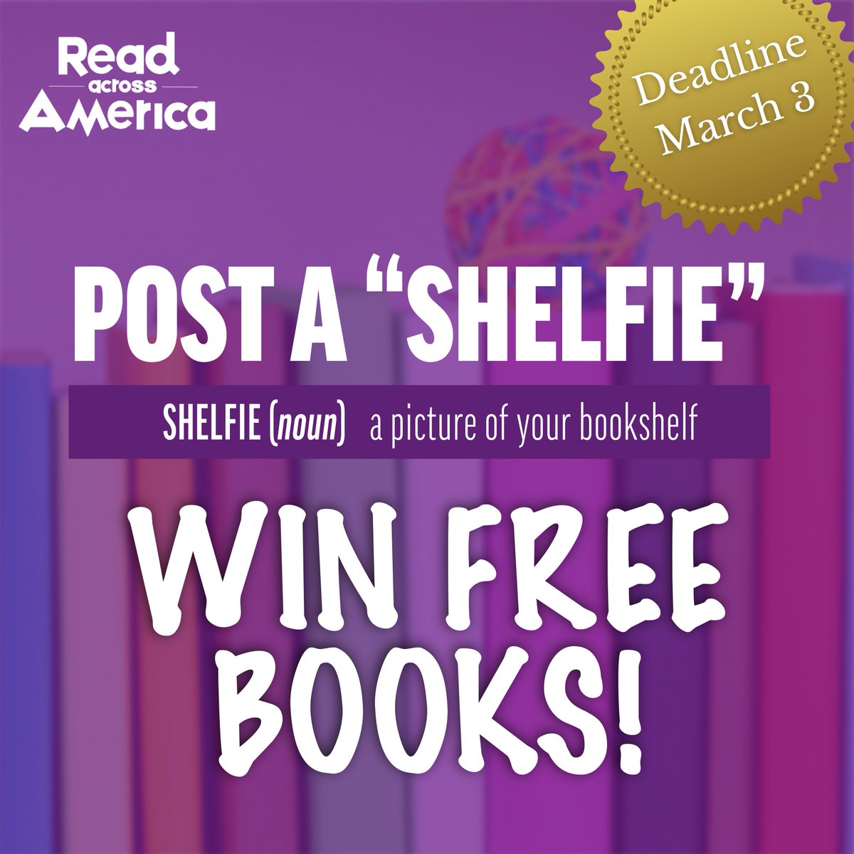 We’re giving away 📚  FREE BOOKS 📚  for #ReadAcrossAmerica Day.

#1: Take a photo of your bookcase featuring diverse books.

#2: Load that "shelfie” on Twitter or Instagram.

#3: Tag <a href="/NEAToday/">NEA</a> + #shelfie.

Deadline March 3—Multiple entries are allowed per person, so post away!