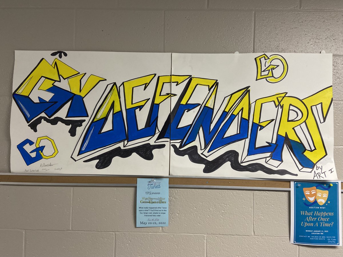 Our Art I class sure is talented and creative! Check out this super cool and hip banner that they put together. What a fun and expressive way to promote school spirit! Go Defenders!
