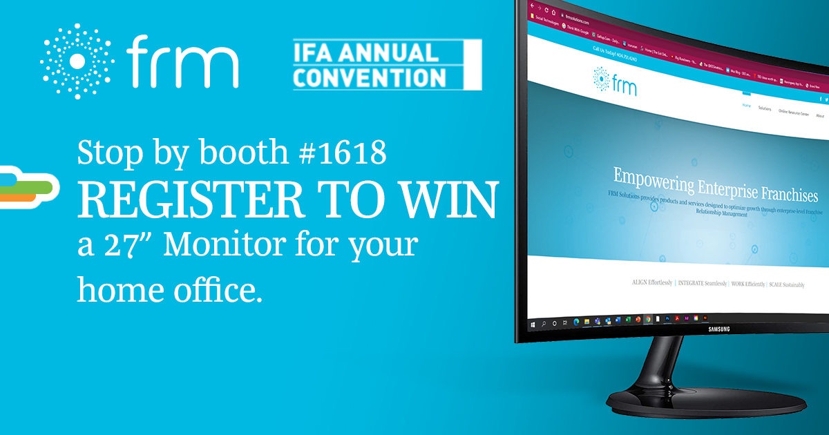 FRMsolutions's tweet image. #IFA2022 attendees, come by booth #1618 and register for a chance to win a 27" Samsung monitor. A great addition to your home office. #franchising #franchise #franchisedevelopment #convention #franchiseconvention #franchisecommunity