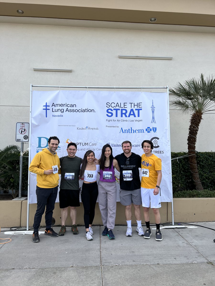 minjikim24's tweet photo. We saw, we came, we conquered the Strat (108 flights 😲)! A few of @TouroNevada climbers at @ScaleTheStrat @LungNevada after the challenge 😤🤩 https://t.co/GT6EmqtOgY