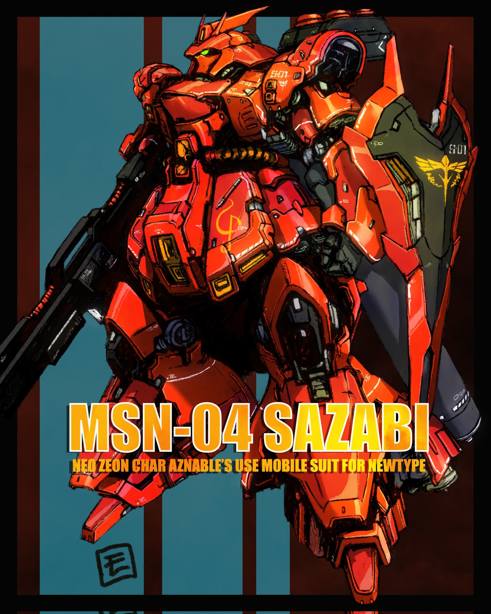 モヤン 今月描いた絵を晒そう その3 サザビーと模索中のキャライラストです T Co Oxs2seou31 Twitter