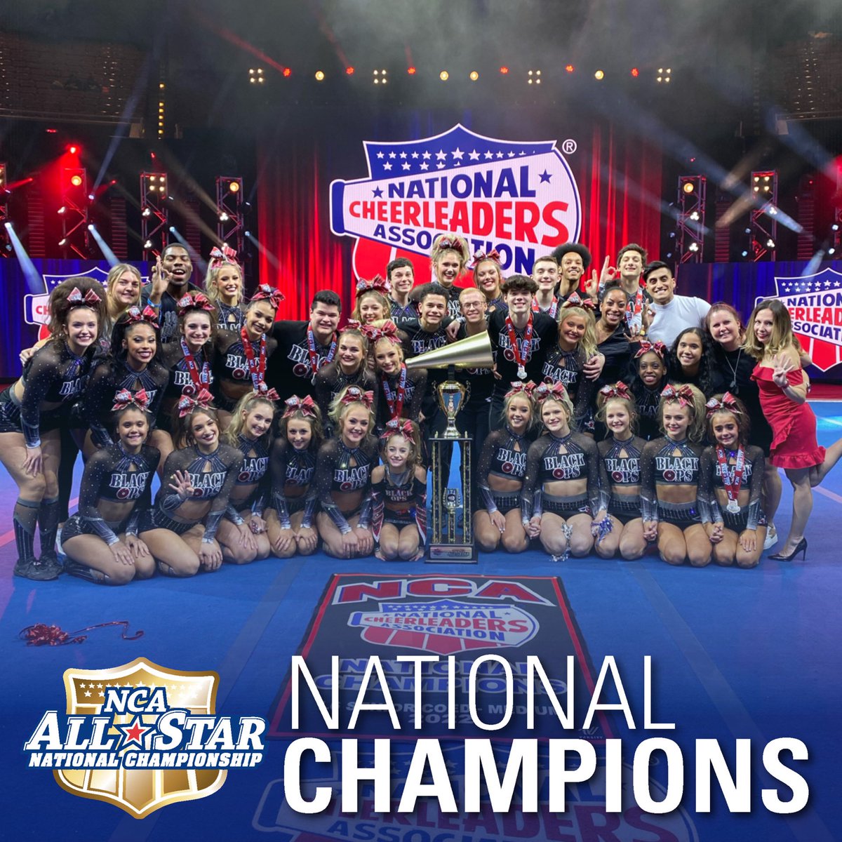 Congratulations to our National Champions in the L6 Senior Coed Medium Division, Woodlands Elite Black Ops! 📣

@WoodlandsCheer  #NCAnationals