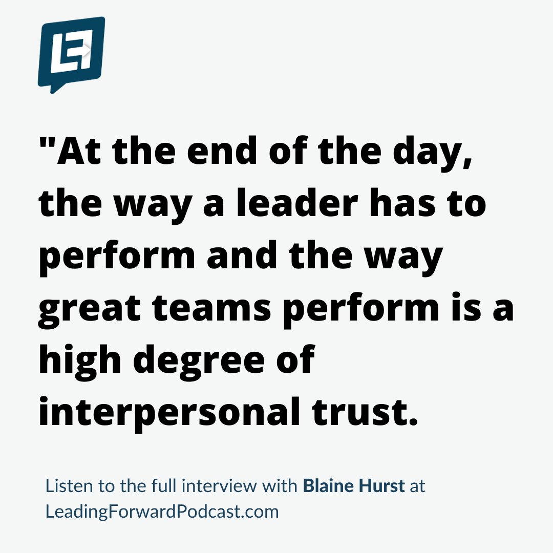 LeadingFwdPod's tweet photo. Trust is essential to any healthy leader and organization. Check out the full interview with @BlaineHurst for more. 

https://t.co/WzLeW5P2pT

#podcast #leadership #innovation #leaders #teams #trust https://t.co/vzVtOLmJkS