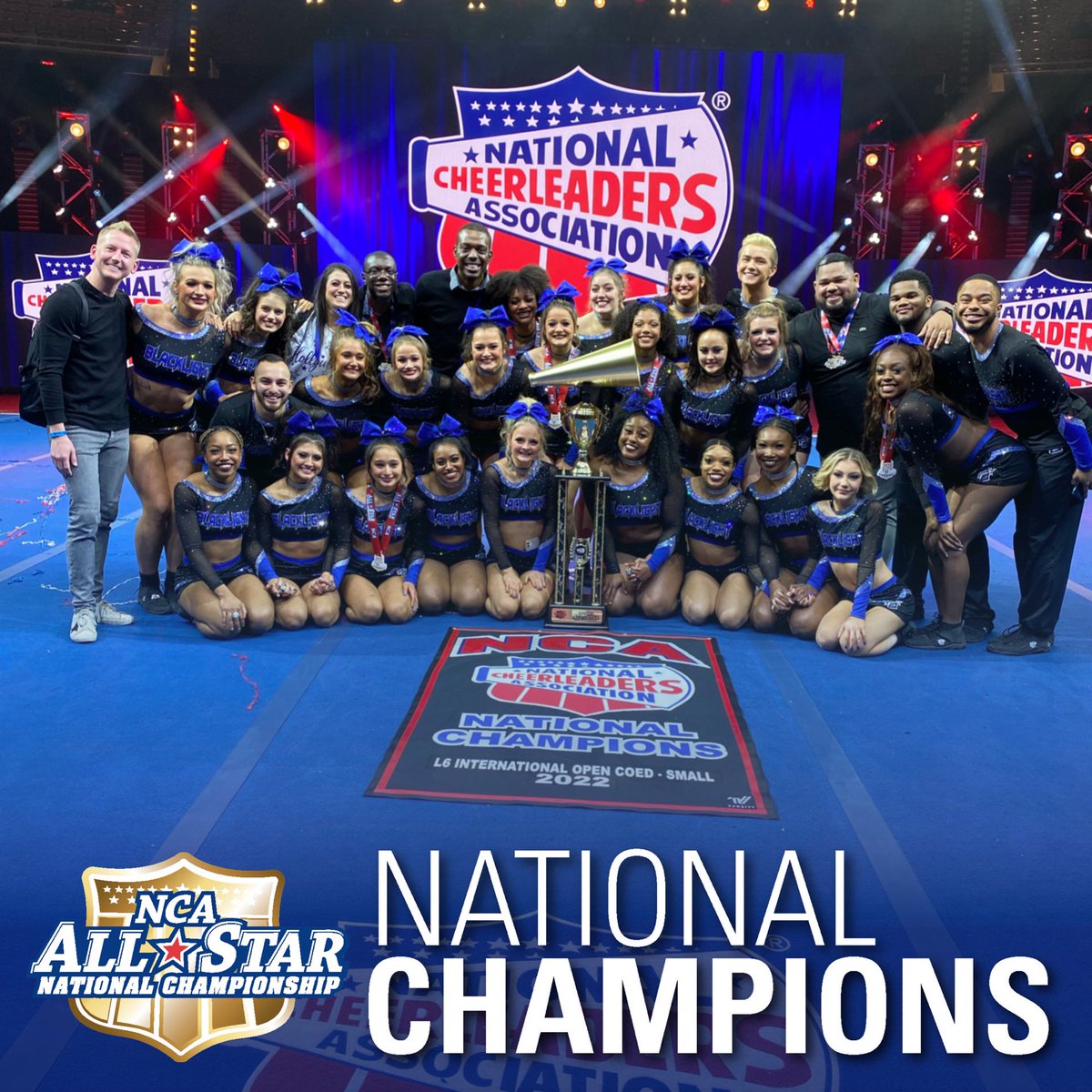 Congratulations to our National Champions in the L6 International Open Coed Small Division, Prodigy All-Stars Blacklight! 📣

<a href="/prodigyallstars/">Prodigy All-Stars</a> <a href="/PAblacklight/">Prodigy Blacklight</a>  #NCAnationals