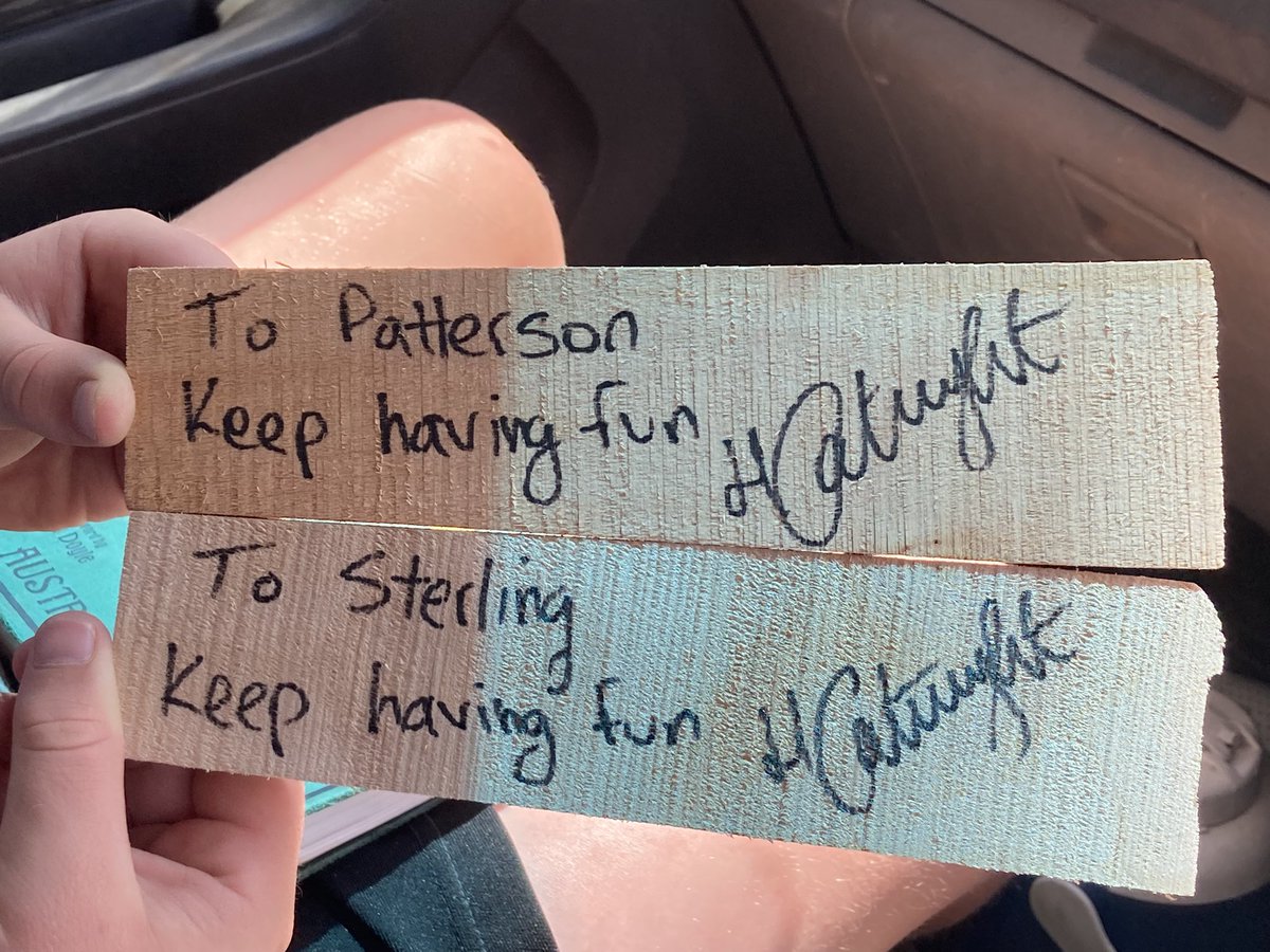 Two young cricketers over the moon today. A visit to Bradbury Cricket and a lucky chat with Hilton Cartwright!