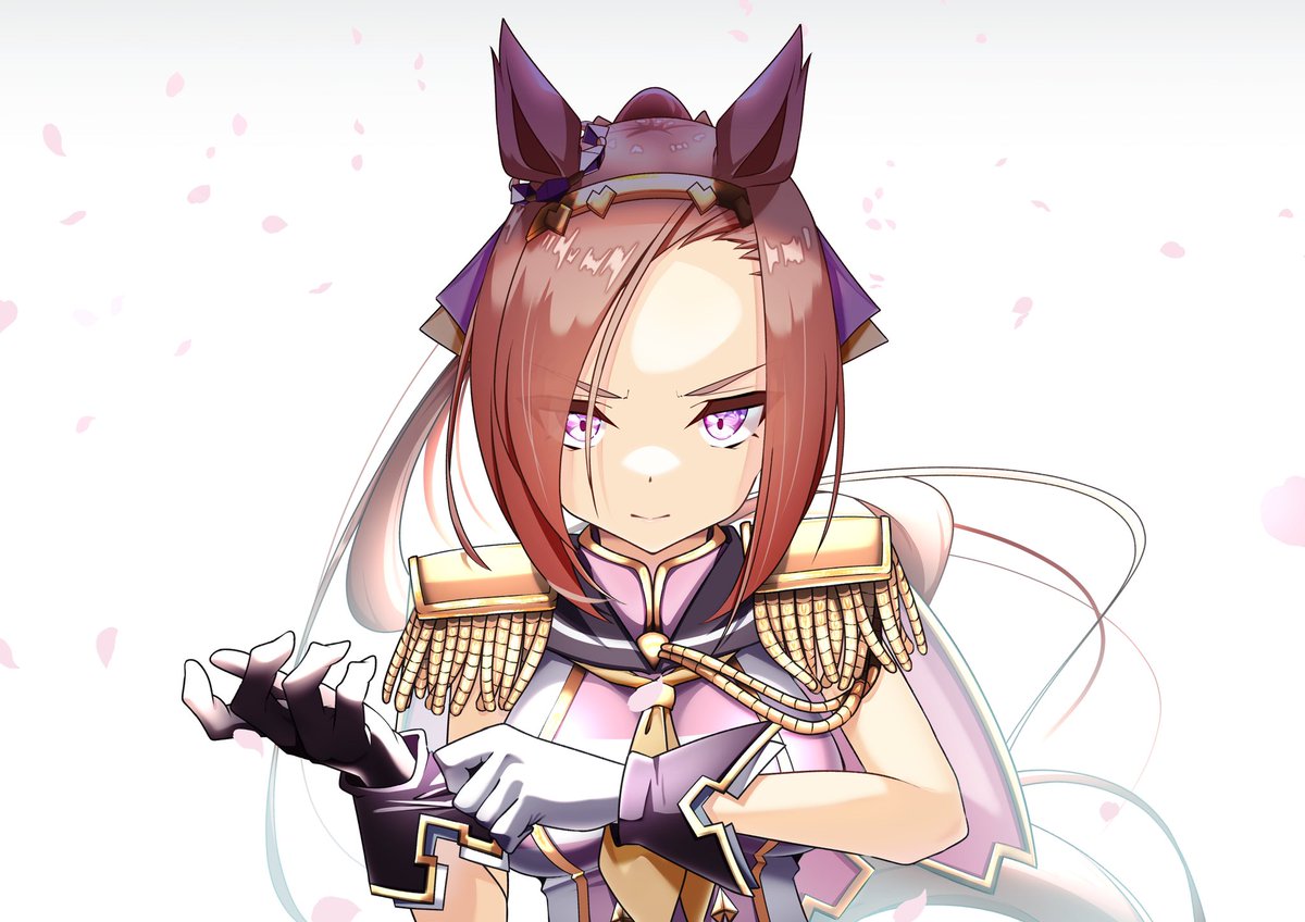 1girl animal ears epaulettes gloves horse ears solo adjusting gloves  illustration images