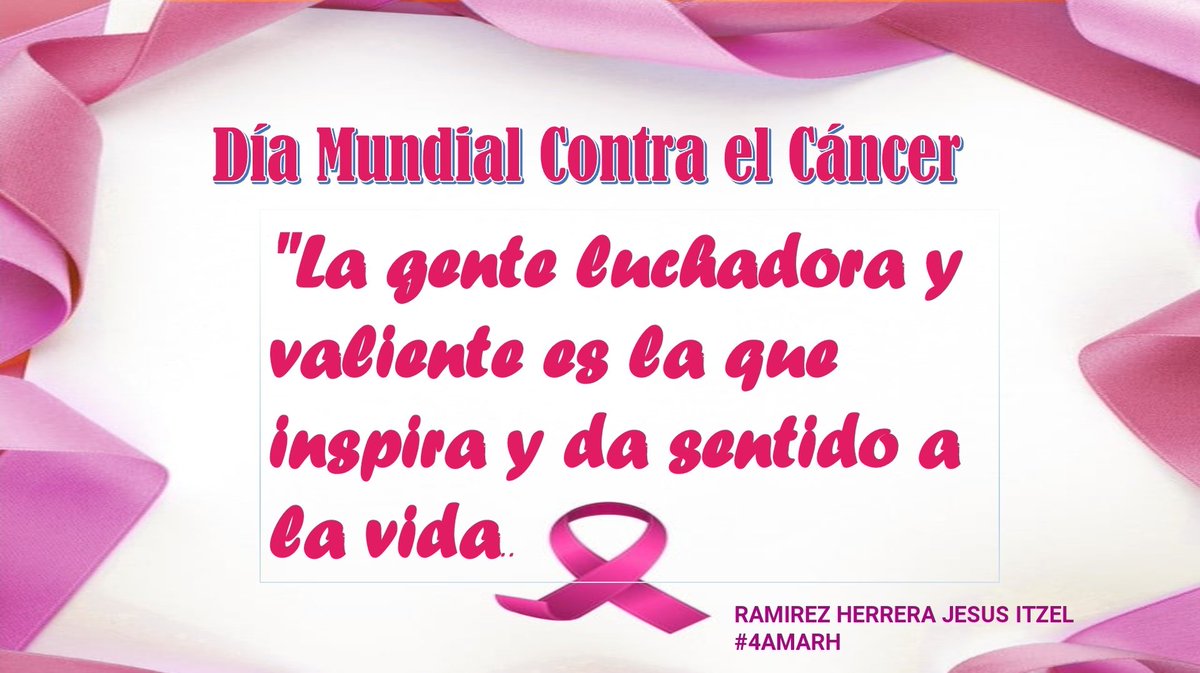 ItzelRa13410888's tweet photo. #4AMARH #PormiSalud
4 de Febrero Día mundial contra el cáncer. https://t.co/iHmmdT5foT