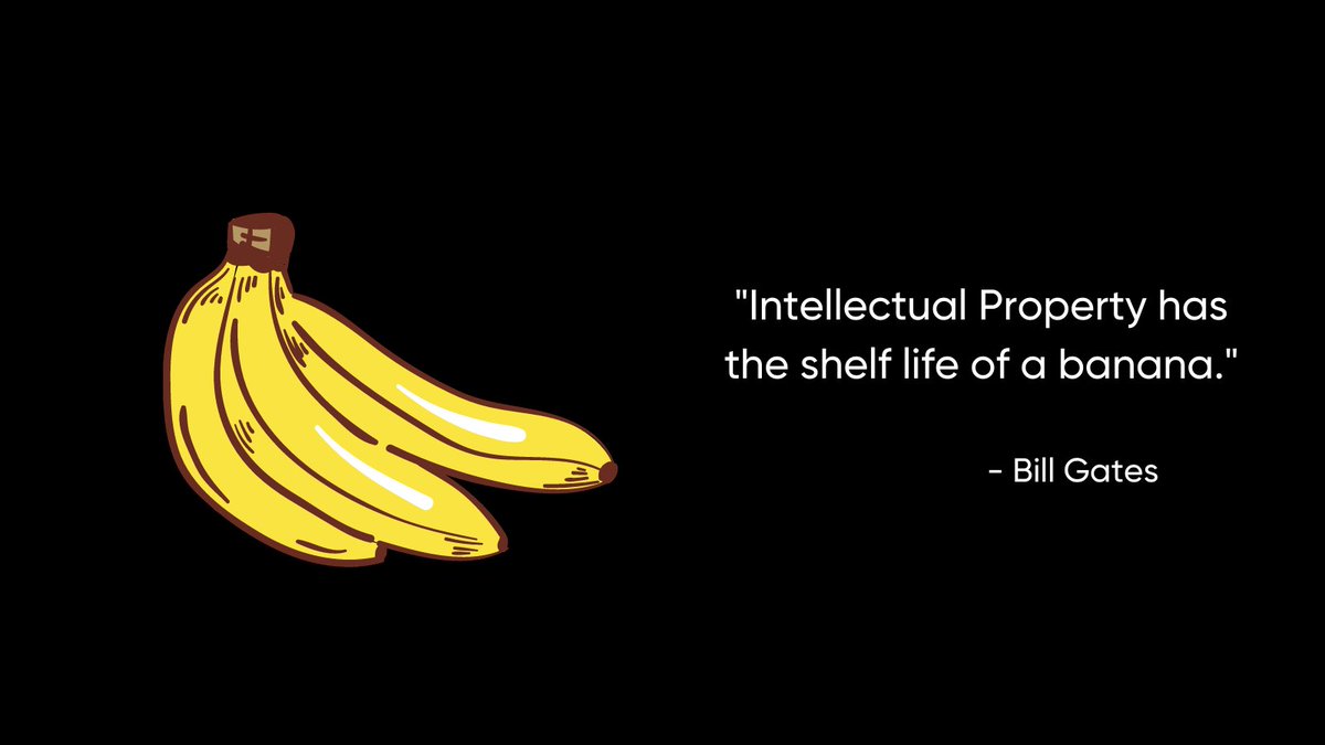 Intellectual Property has the shelf life of a banana.” - Bill Gates 👉  @Microsoft (+ many large companies) file many #patent applications yearly,  but a number of them get denied due to, image size:1200x675