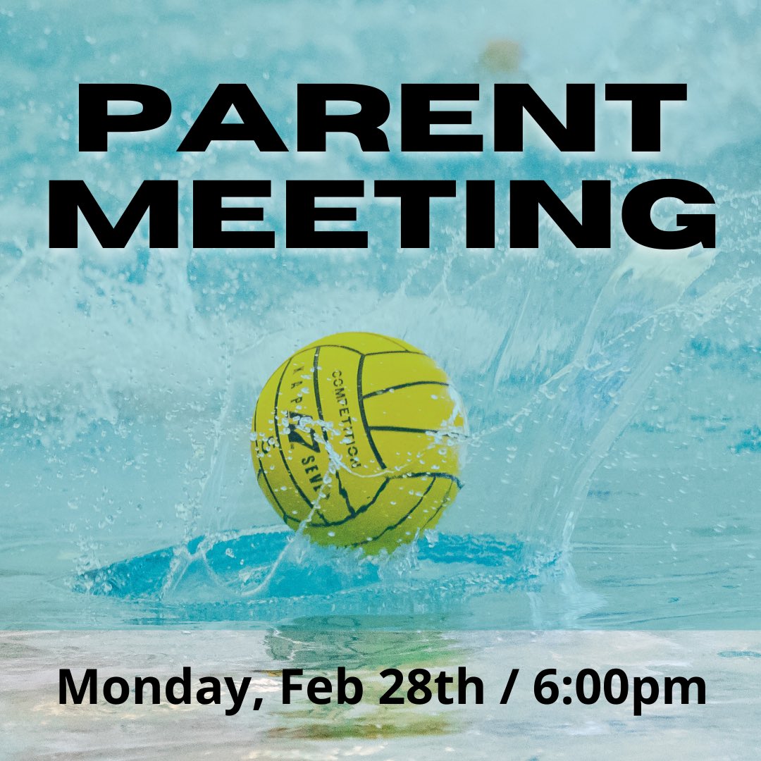 Quick reminder about our Parent Meeting tomorrow night in the pool bleachers. We’ll be discussing important info for our Spring Season. #newbergwaterpolo #oregonwaterpolo #clubwaterpolo