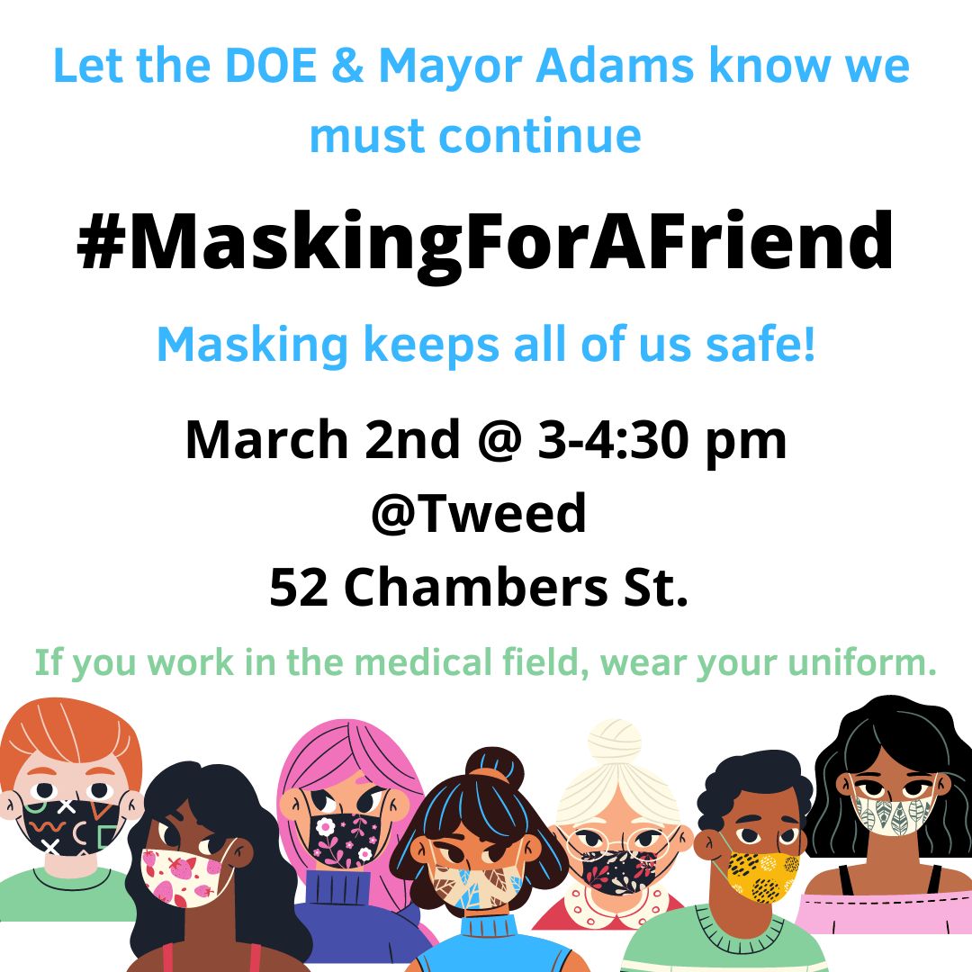 safeschoolsny's tweet photo. How did we get from a forced release of abysmal vax rates to 'let's party with our masks off'? Could @NYCMayor do anything more to show he absolutely does not care abt the well being of nearly 50% of @NYCSchools's students.  
We care, though! Join us to show you do too! https://t.co/tL0QFDZLnU
