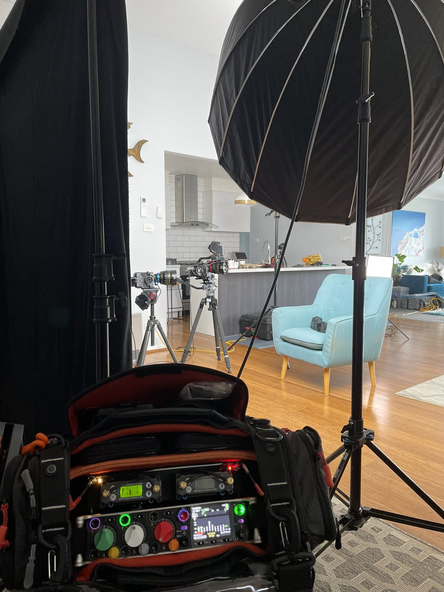 CrustySound's tweet photo. Setting up for our first “Interrotron” interview of the shoot.
#locationsound #Interrotron #GravityFilms #NSW #TheLastDaughter https://t.co/OfqX3lefV4