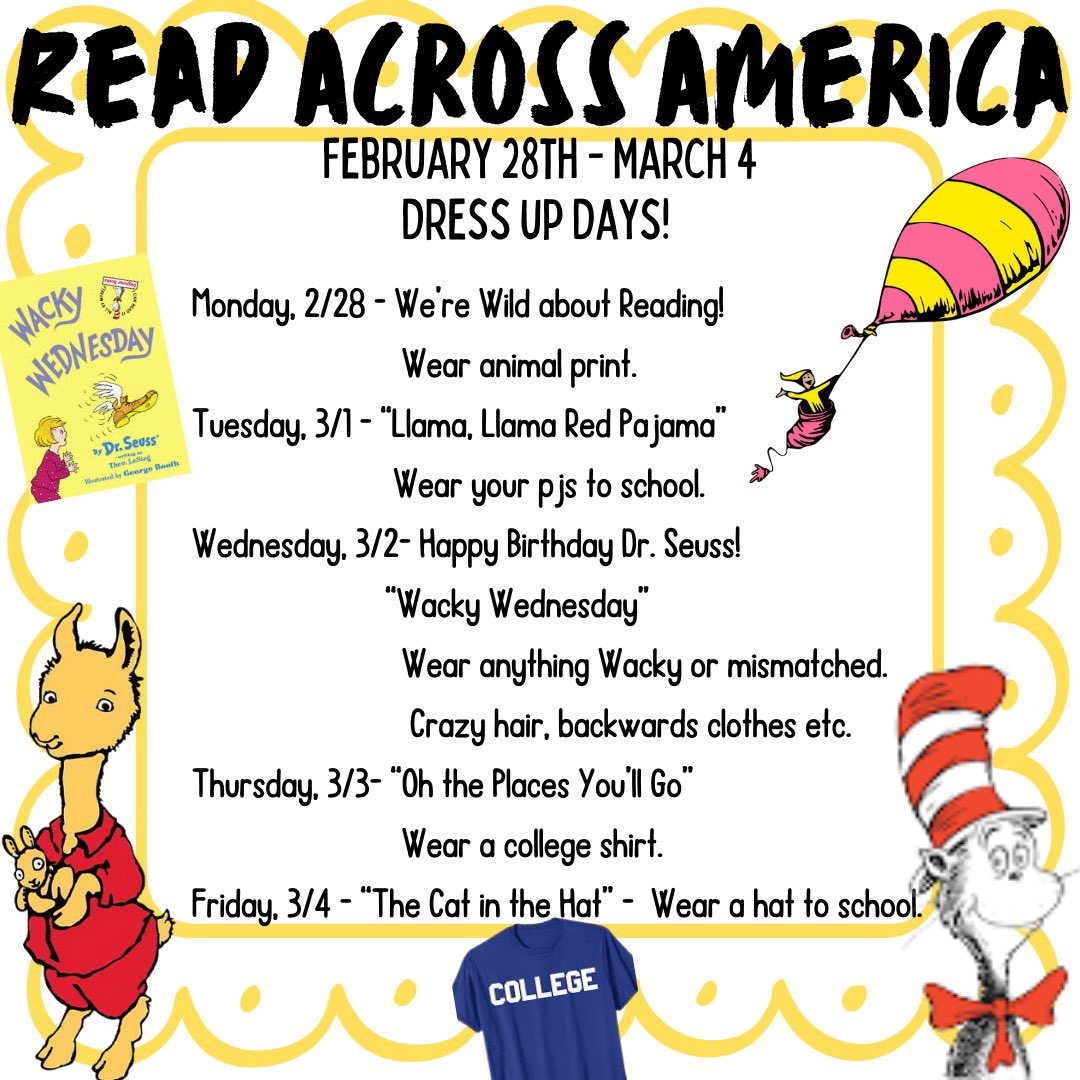 We’re Wild About Reading! Wear animal print tomorrow to celebrate Read Across America Week!