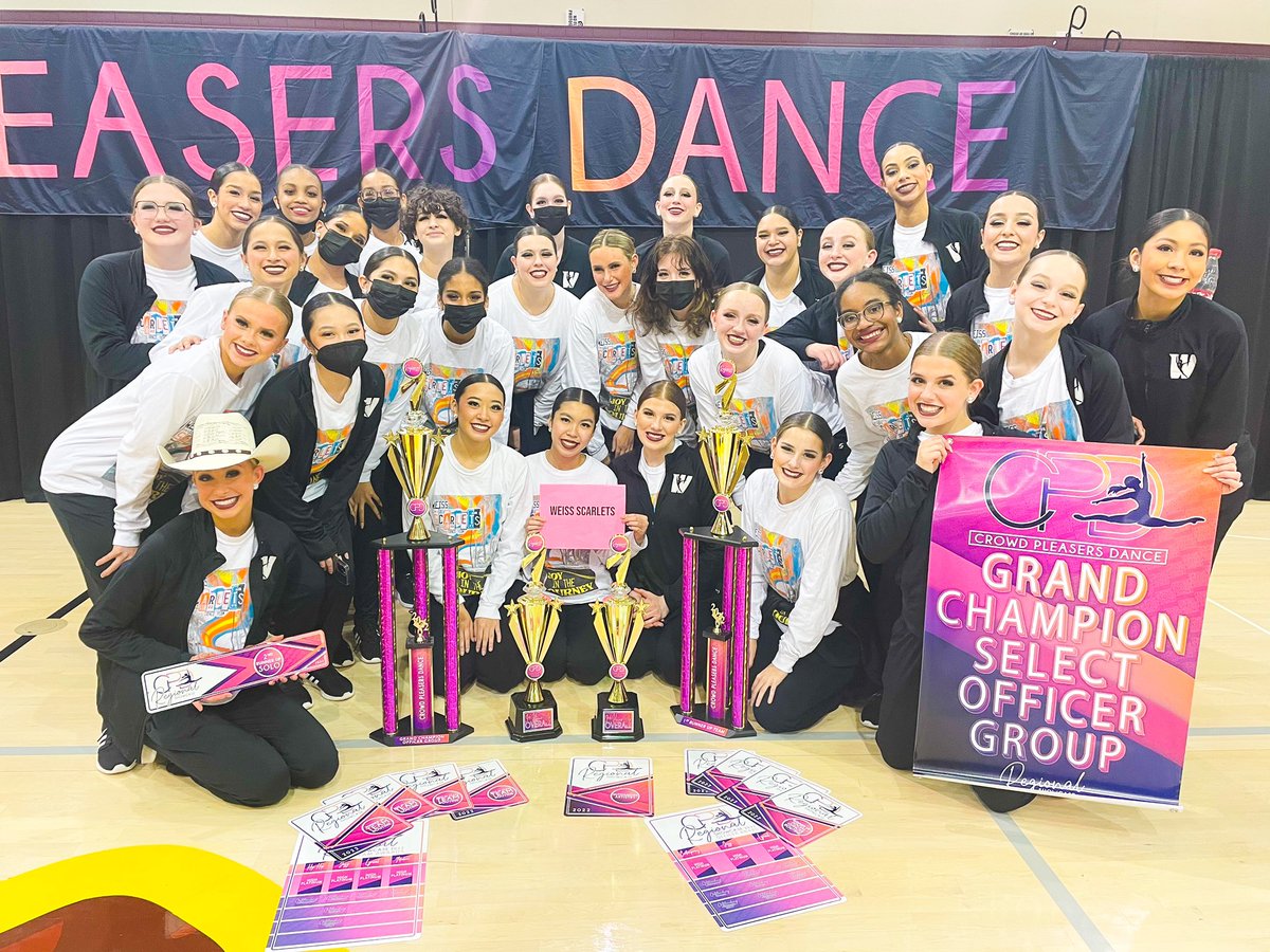 WeissScarlets's tweet image. We brought home some serious hardware after our final contest of our season! At an exceptionally competitive contest, our social officers placed 2nd, dance officers placed 3rd overall, and our team placed 4th overall! 🏆🤍