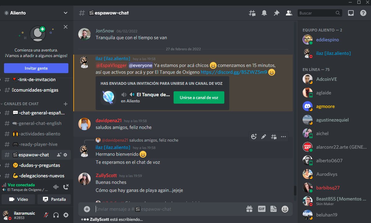 Dimeilaz's tweet image. ¡Ya estamos en el servidor de Discord de @alientoblog para nuestro programa de #EspaWOW de hoy con nuestro gran invitado especial @eddiespino!

Se vienen charlas épicas sobre @3speakonline, así que los esperamos, ¡comenzamos en 15 minutos!

#Hive