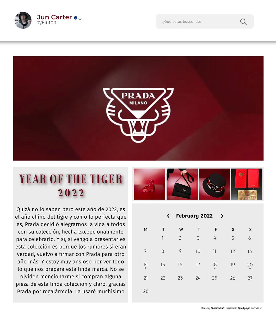 ☁︎ @ 𝘣𝘺𝘗𝘭𝘶𝘵𝘰𝘯 ; 𝑵𝒆𝒘 𝑷𝒐𝒔𝒕 🐰
 ⠀ ⠀⠀ ⠀
                                        ⠀⠀↷
                               #RPradaTigerYear