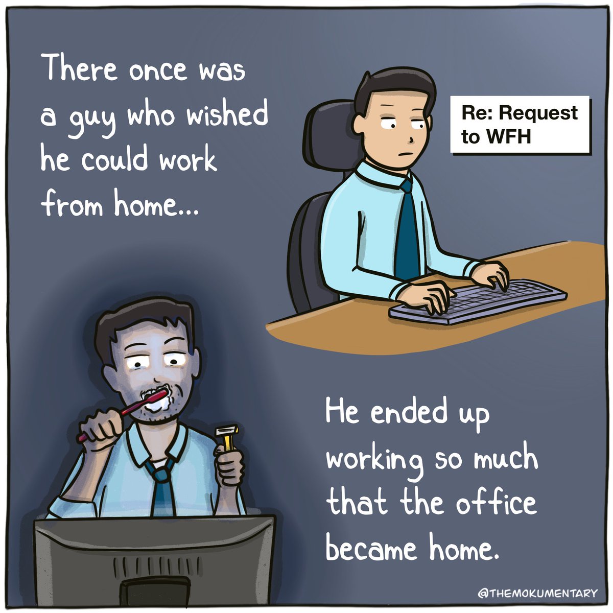 themokumentary's tweet photo. Be careful what you wish for, work edition. 1/2 https://t.co/1tXwVmzbIm