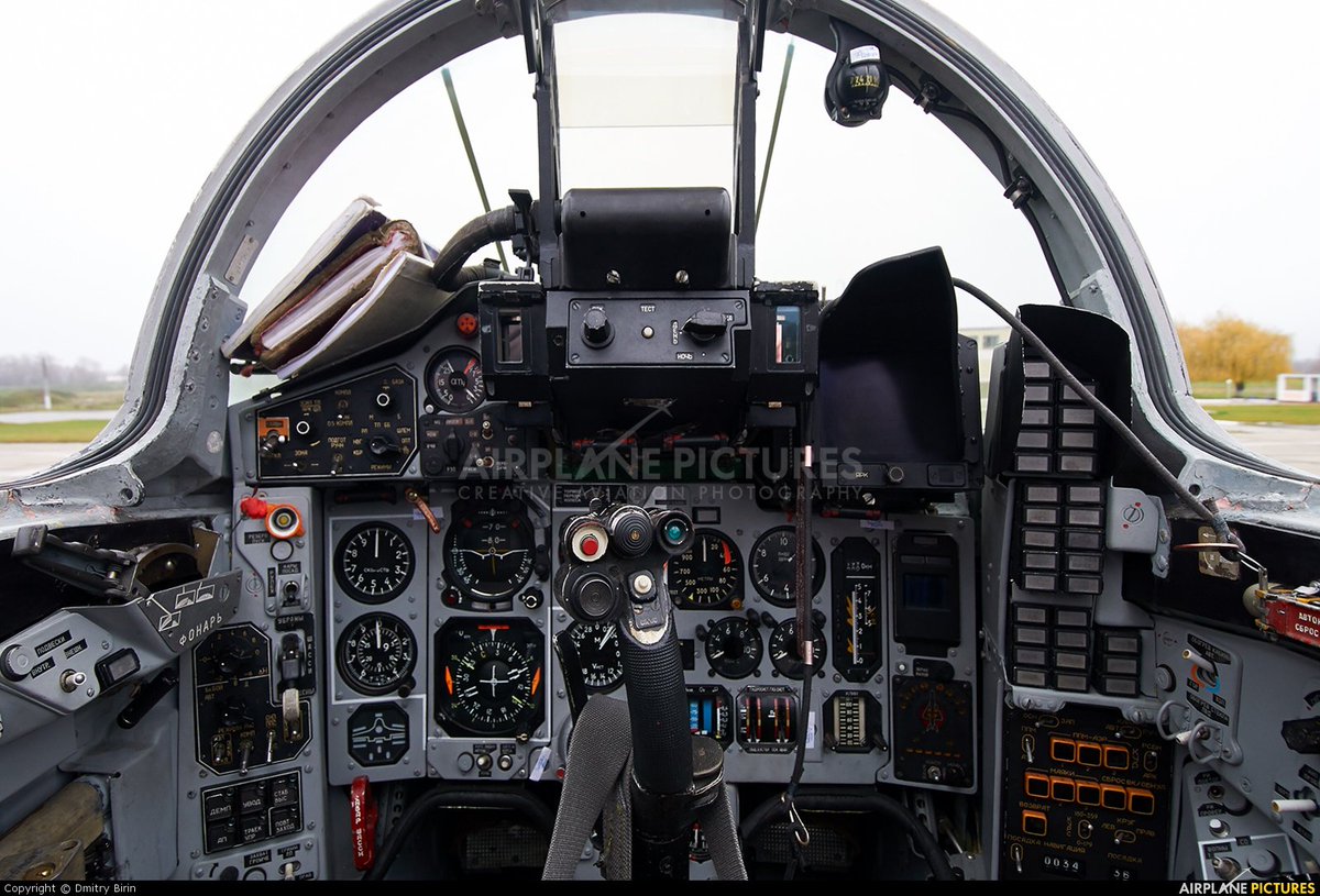 canada_osint's tweet photo. @michalkrsek The first photo is an example of a Ukrainian cockpit with the standard equipment. Second photo is a modernized NATO MiG cockpit. Notice the addition of a second MFD, and the change from a tube display to a LCD MFD on the right hand side. Both of these would require time to learn https://t.co/hqoFA5FP7a