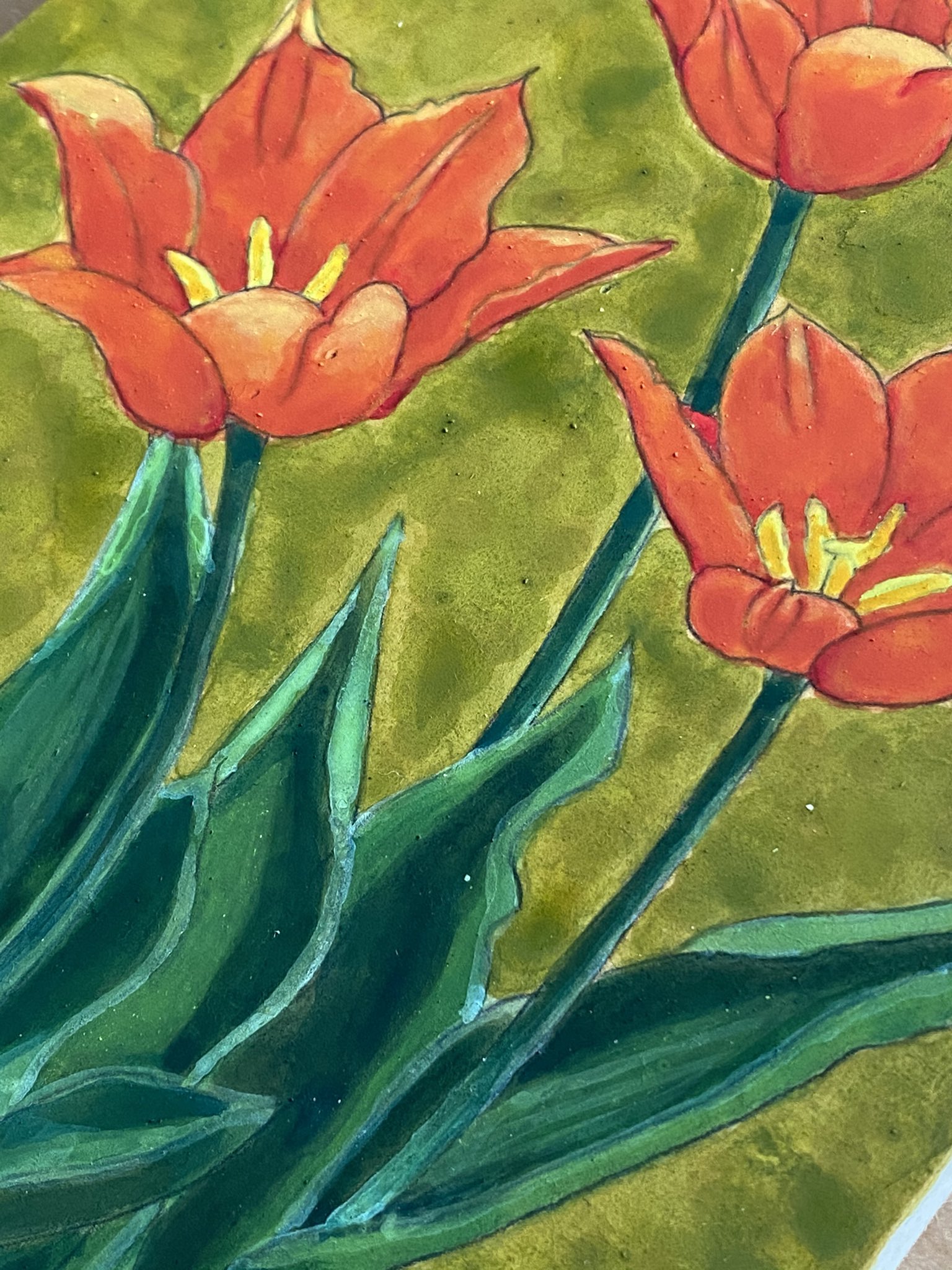 Toubaichikusha チューリップ Tulips かわいいというよりは カッコいい感じになるように描いてみた チューリップ かわいい花 カッコいい花 チューリップの絵 日本画 イラスト 絵好きと繋がりたい Tulips Cute Flowers Cool Flowers